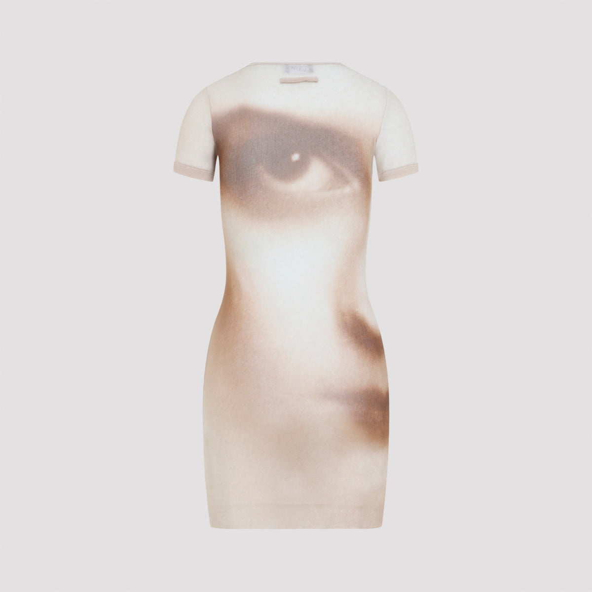 Jean Paul Gaultier Printed Face Mesh Short Dress