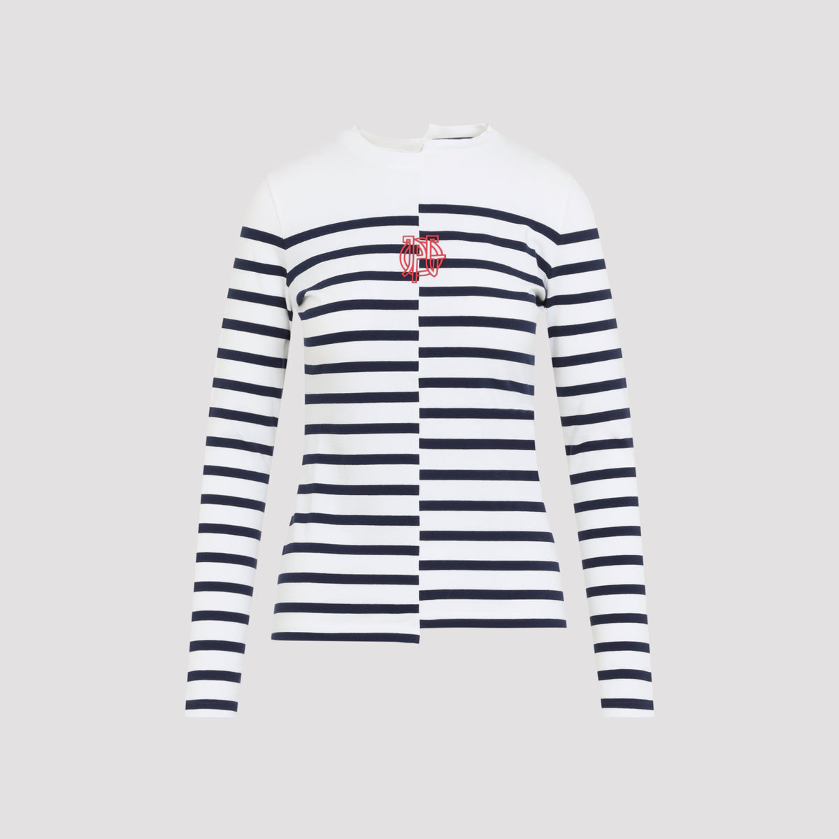 Jean Paul Gaultier Stretch Cotton Asymetric Long Sleves Top