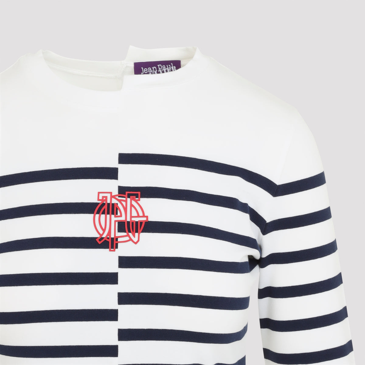 Jean Paul Gaultier Stretch Cotton Asymetric Long Sleves Top