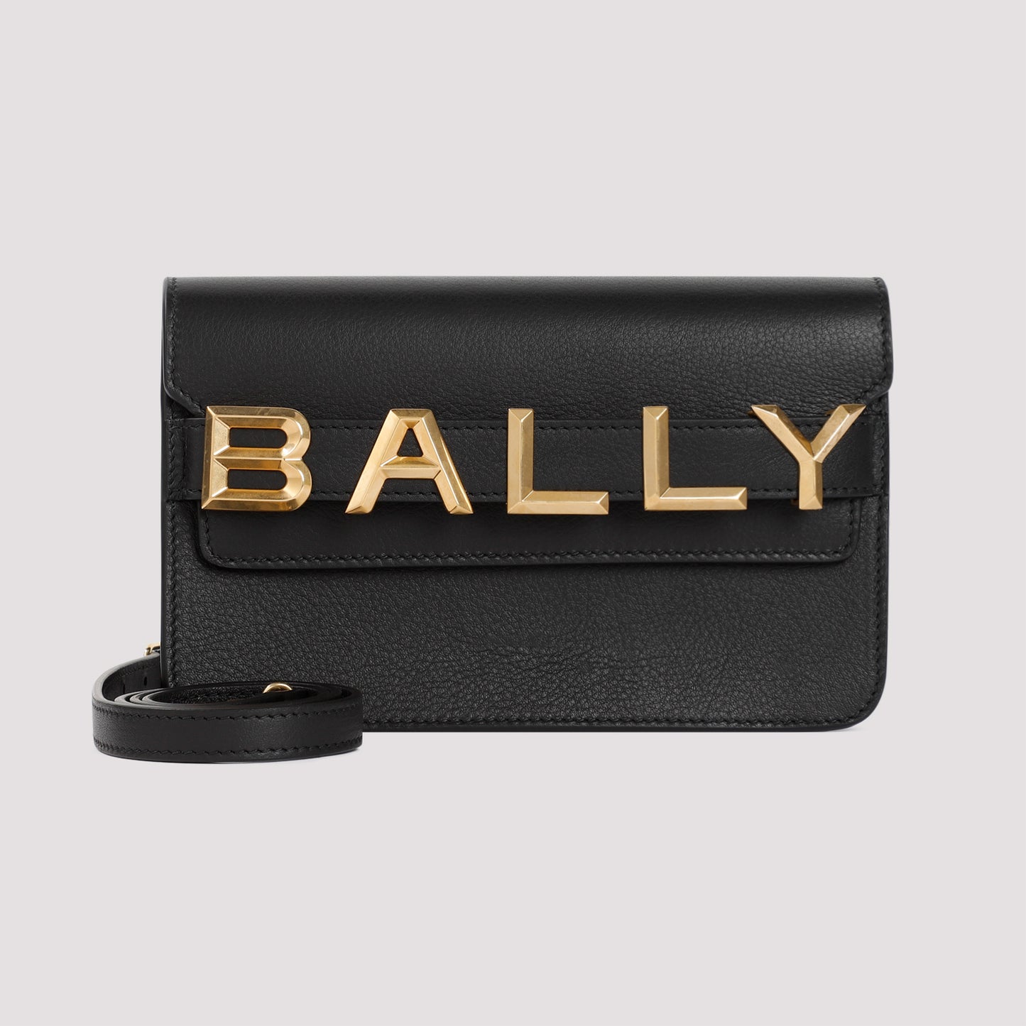 Bally Logo Grained Calf Leather Shoulder Bag