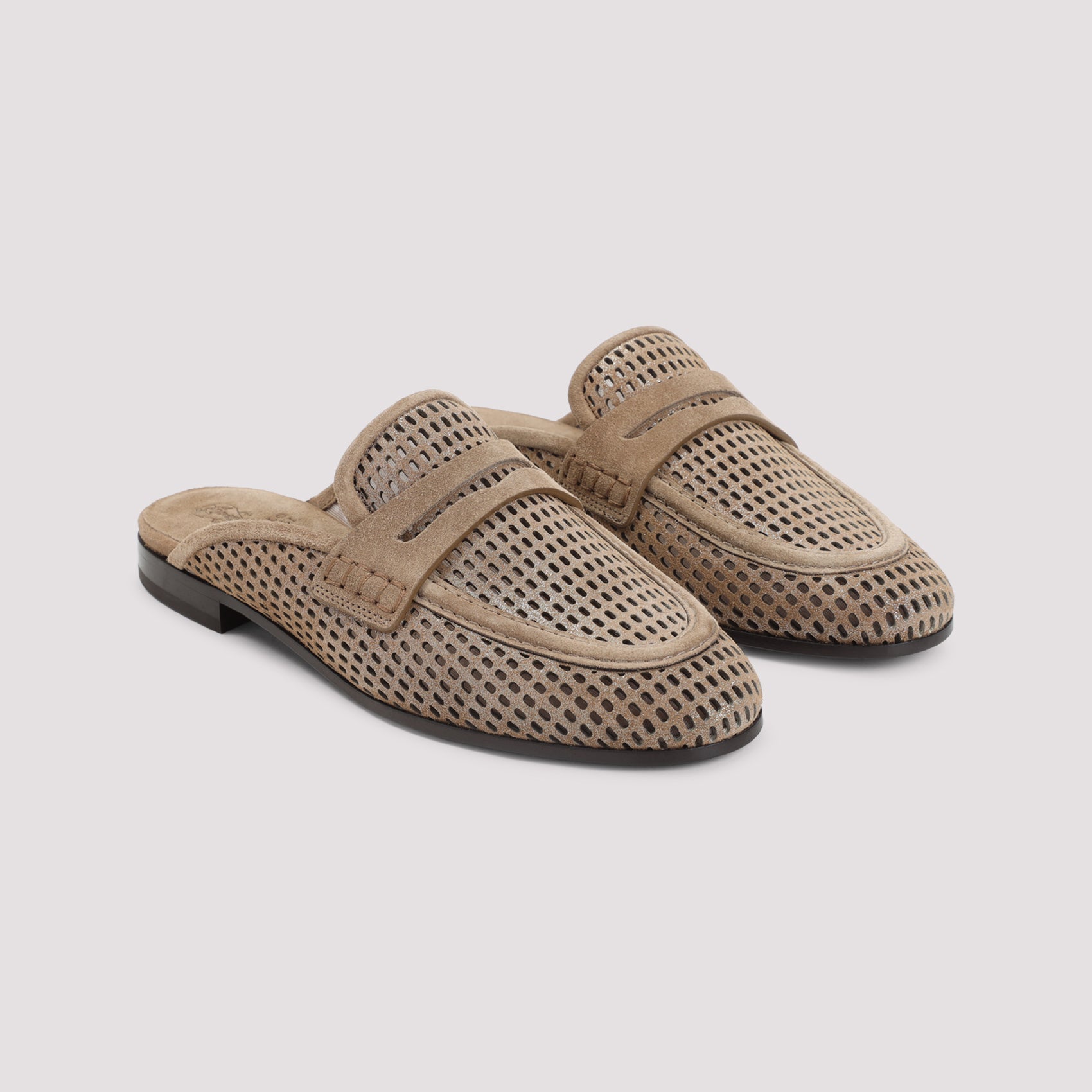 Brunello Cucinelli Suede Leather Mules
