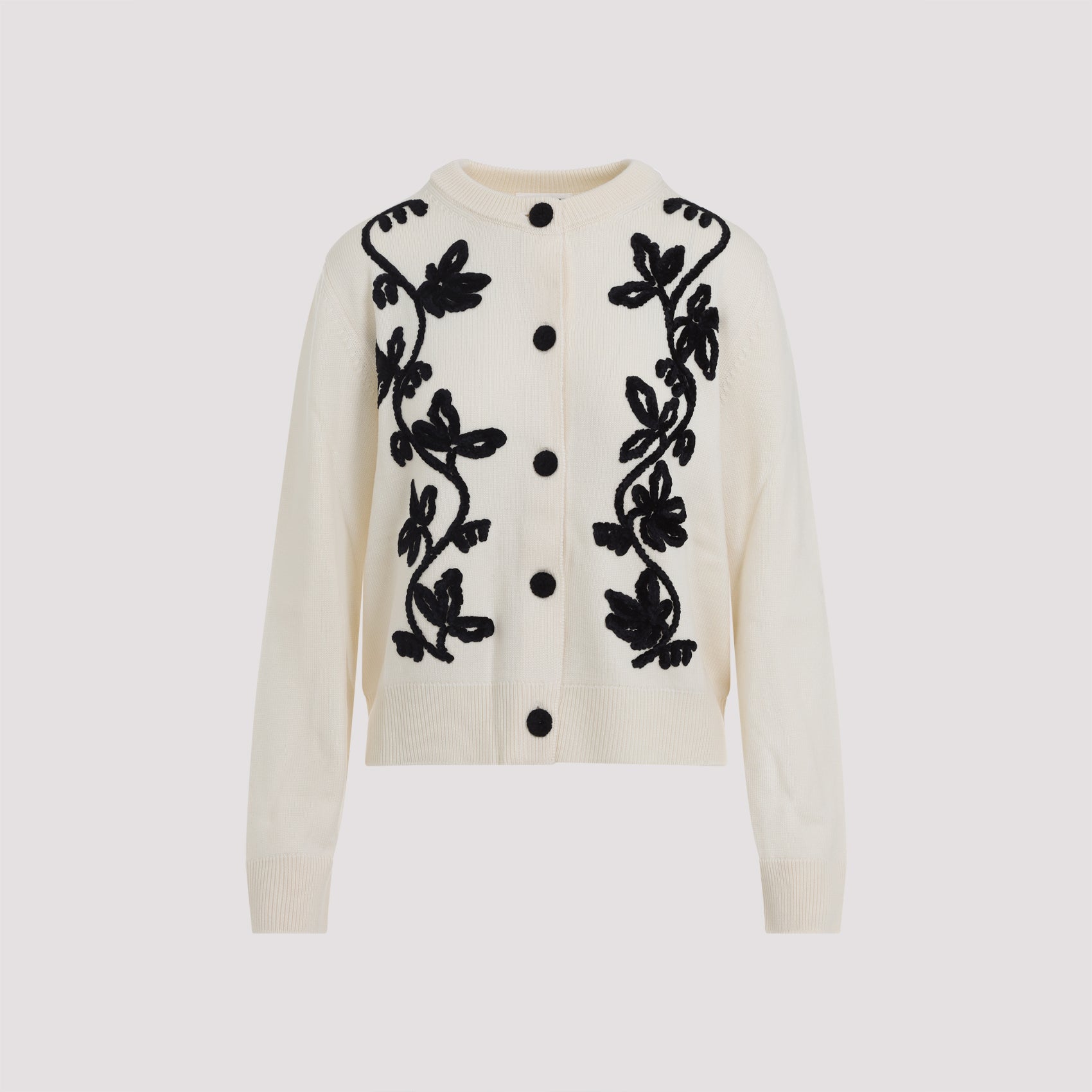 Jil Sander Cn Long Sleeves Cardigan With Velvet Embroidery