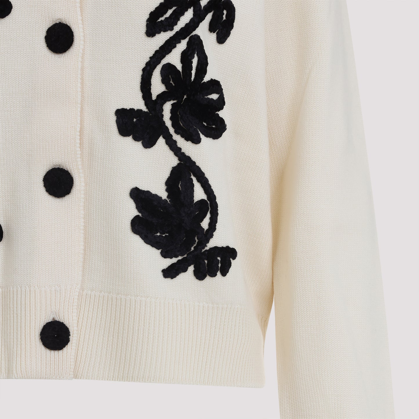 Jil Sander Cn Long Sleeves Cardigan With Velvet Embroidery