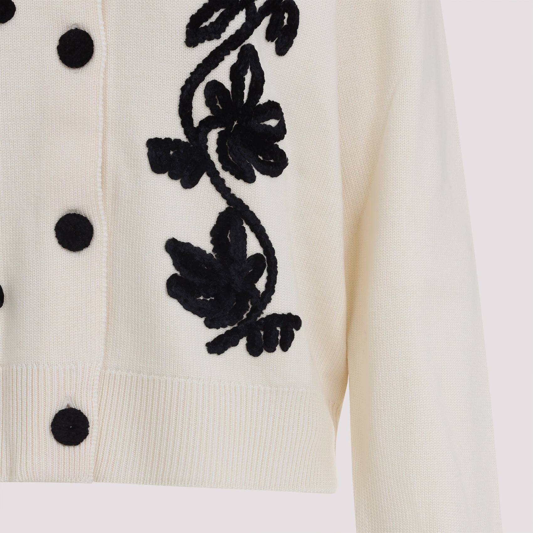 Jil Sander Cn Long Sleeves Cardigan With Velvet Embroidery