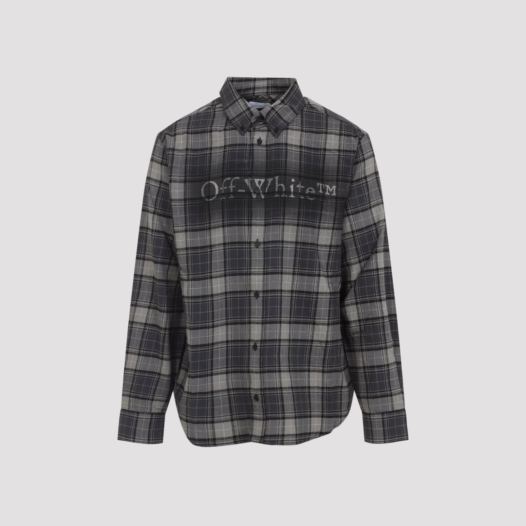 Off White Spray Book Check Flan Reg Shirt