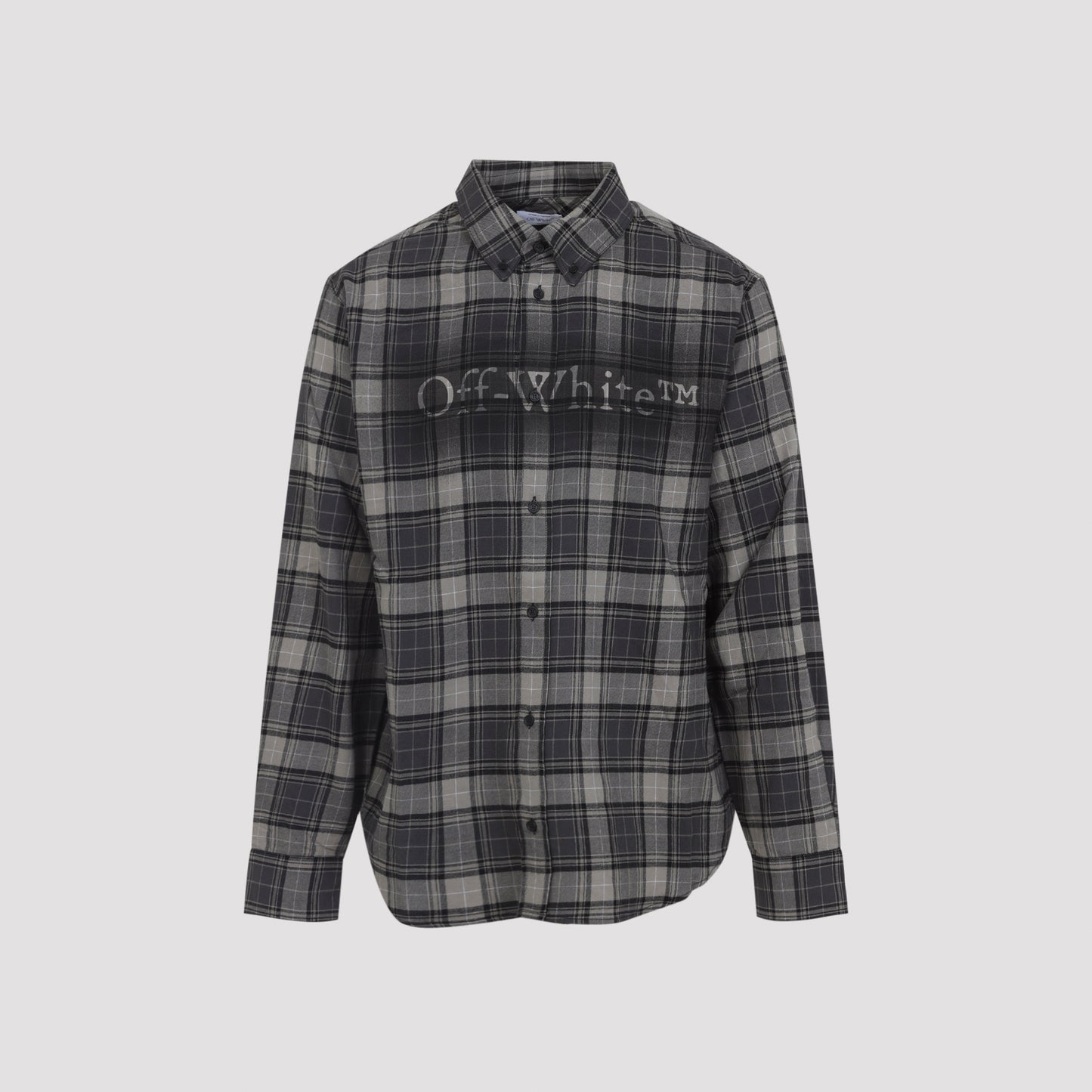 Off White Spray Book Check Flan Reg Shirt