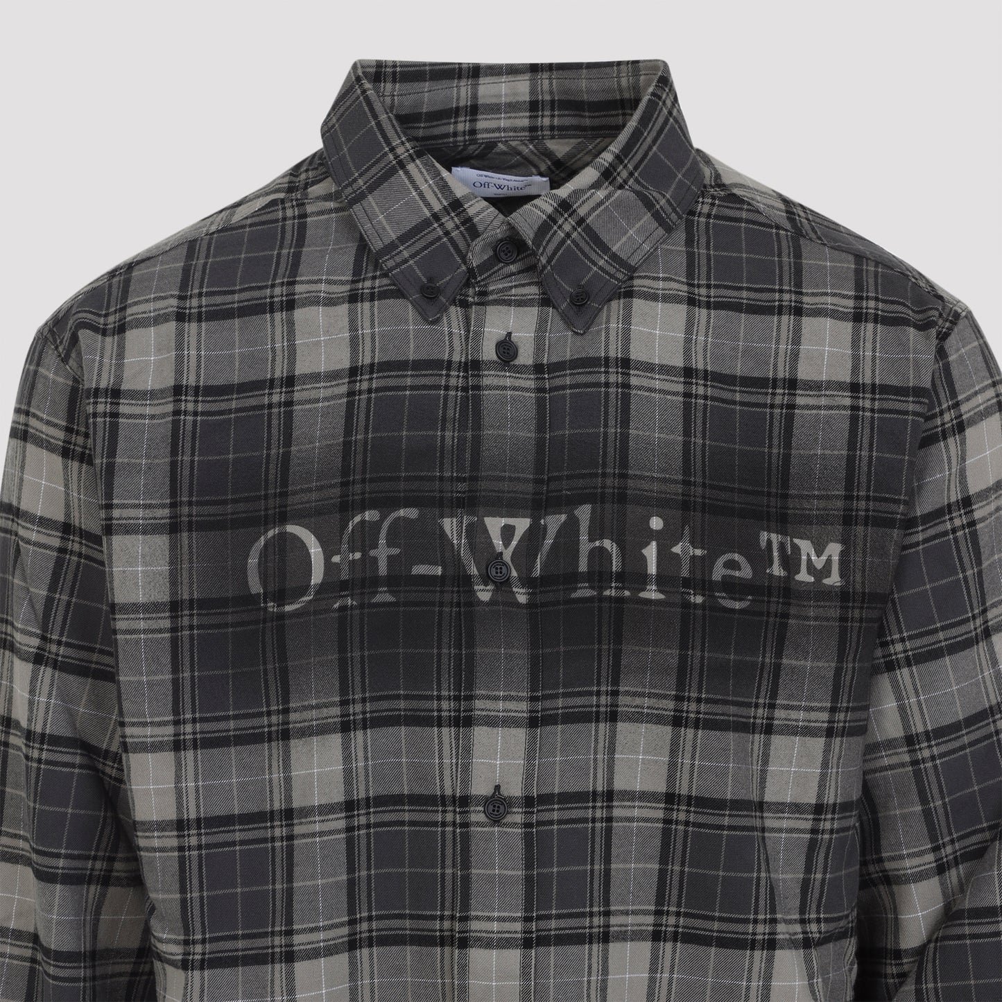 Off White Spray Book Check Flan Reg Shirt