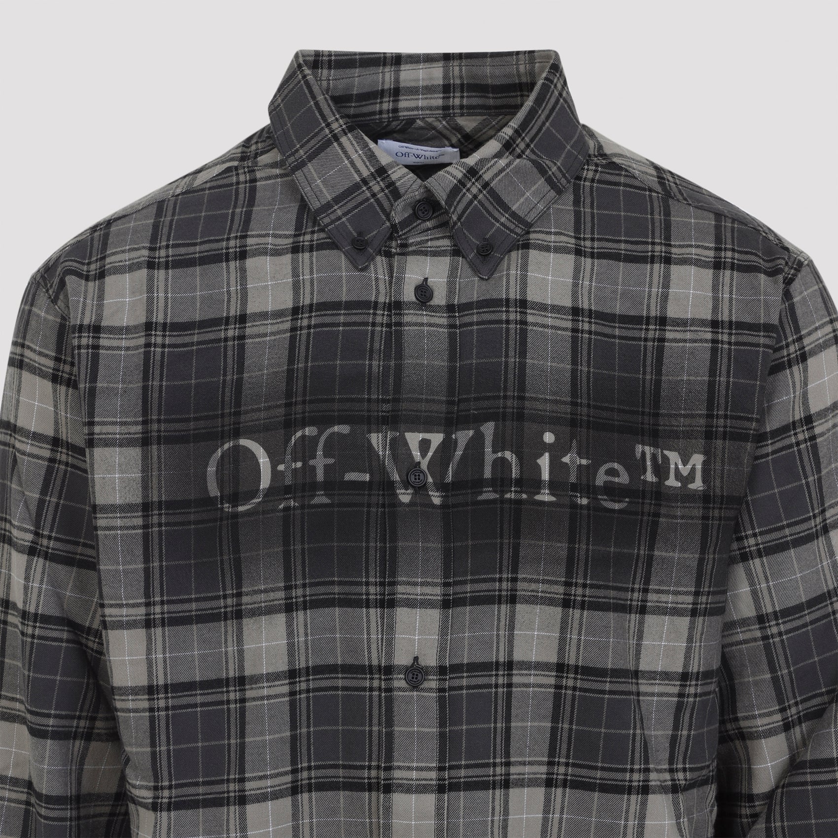 Off White Spray Book Check Flan Reg Shirt