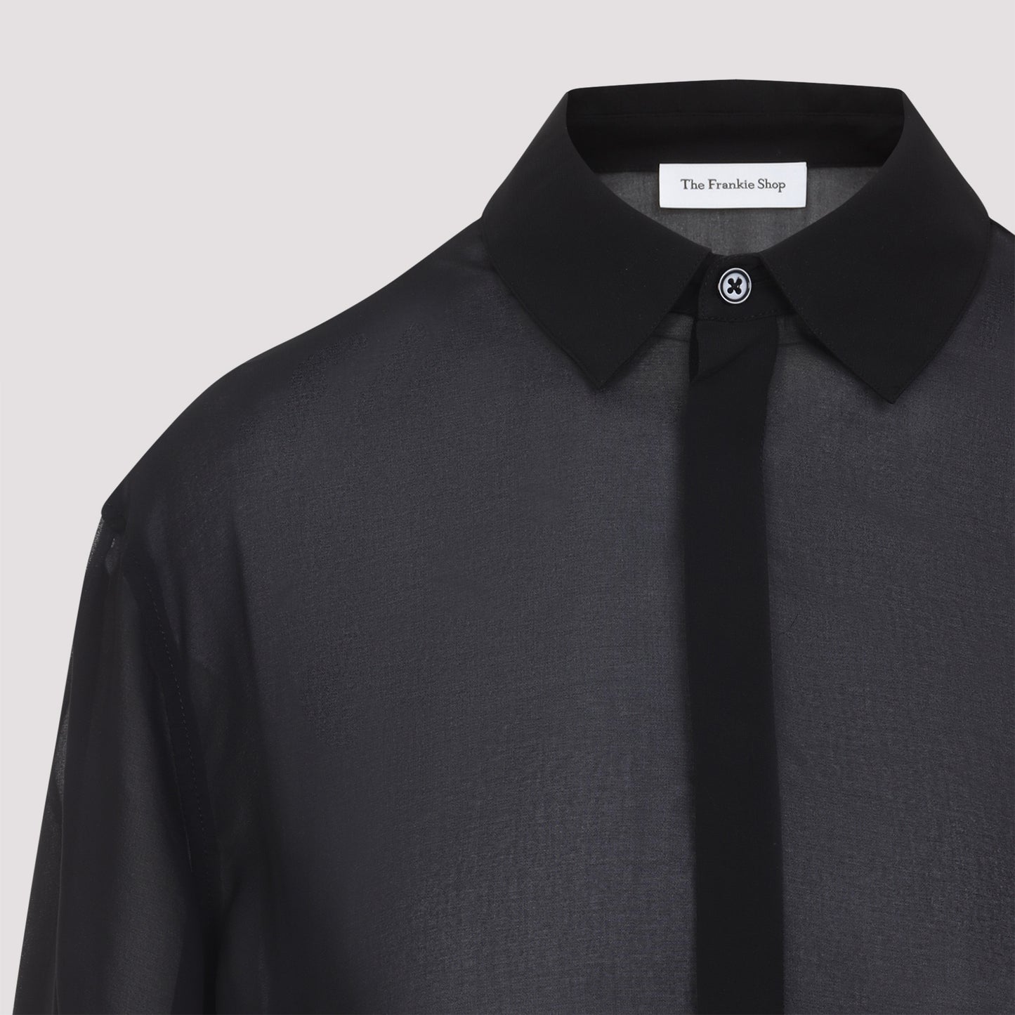 The Frankie Shop Verlin Sheer Chiffon Tie Cuff Shirt