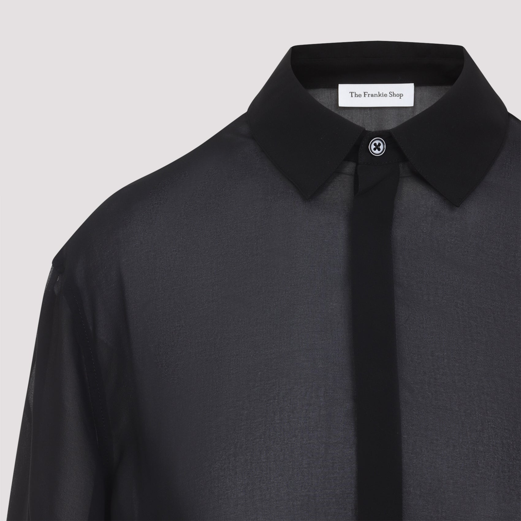 The Frankie Shop Verlin Sheer Chiffon Tie Cuff Shirt