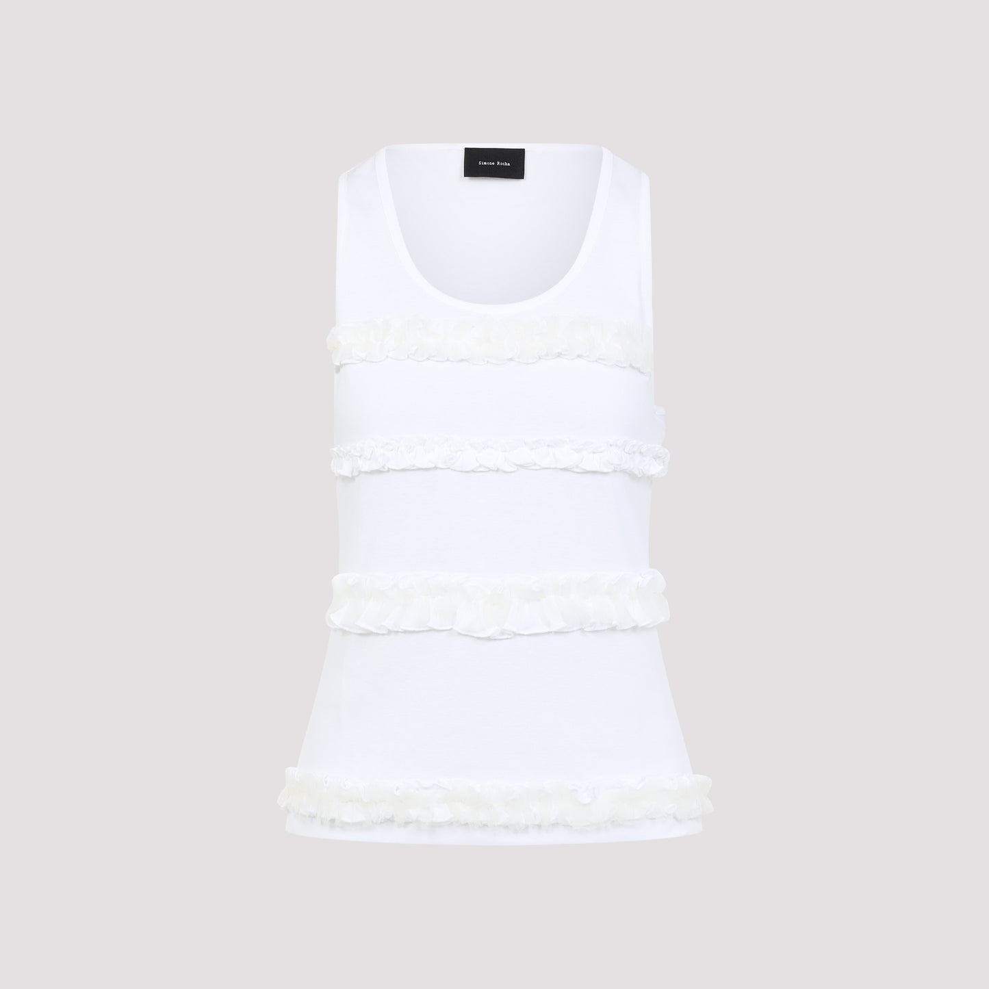 Simone Rocha Fitted Ruffle Frill Tank Top