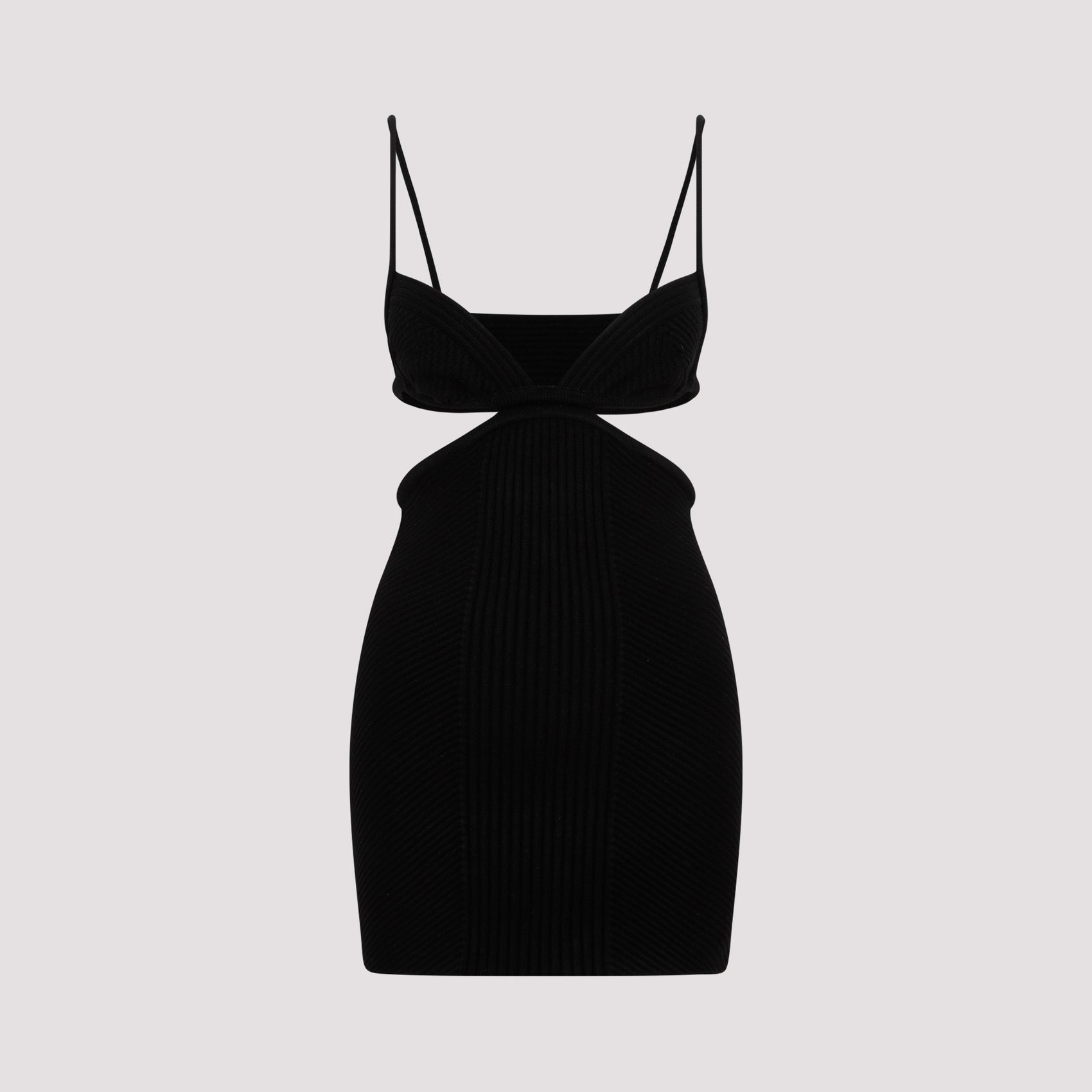 Off White Cut Out Ribbed Mini Dress