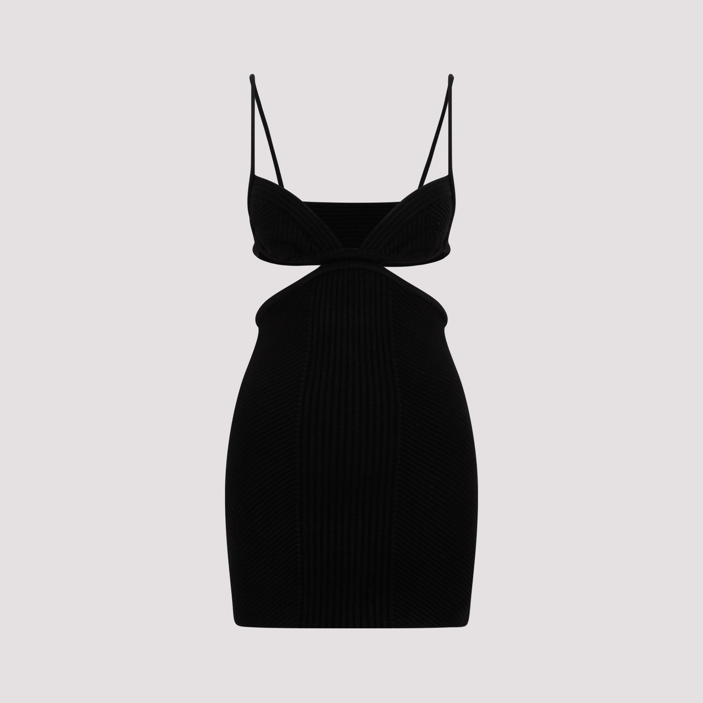 Off White Cut Out Ribbed Mini Dress