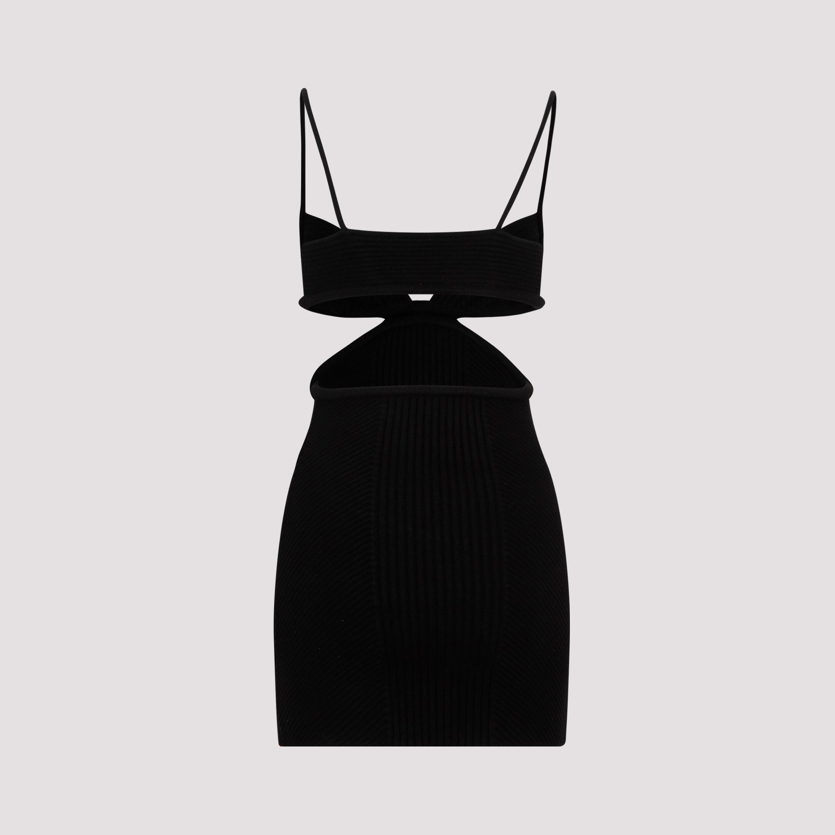 Off White Cut Out Ribbed Mini Dress