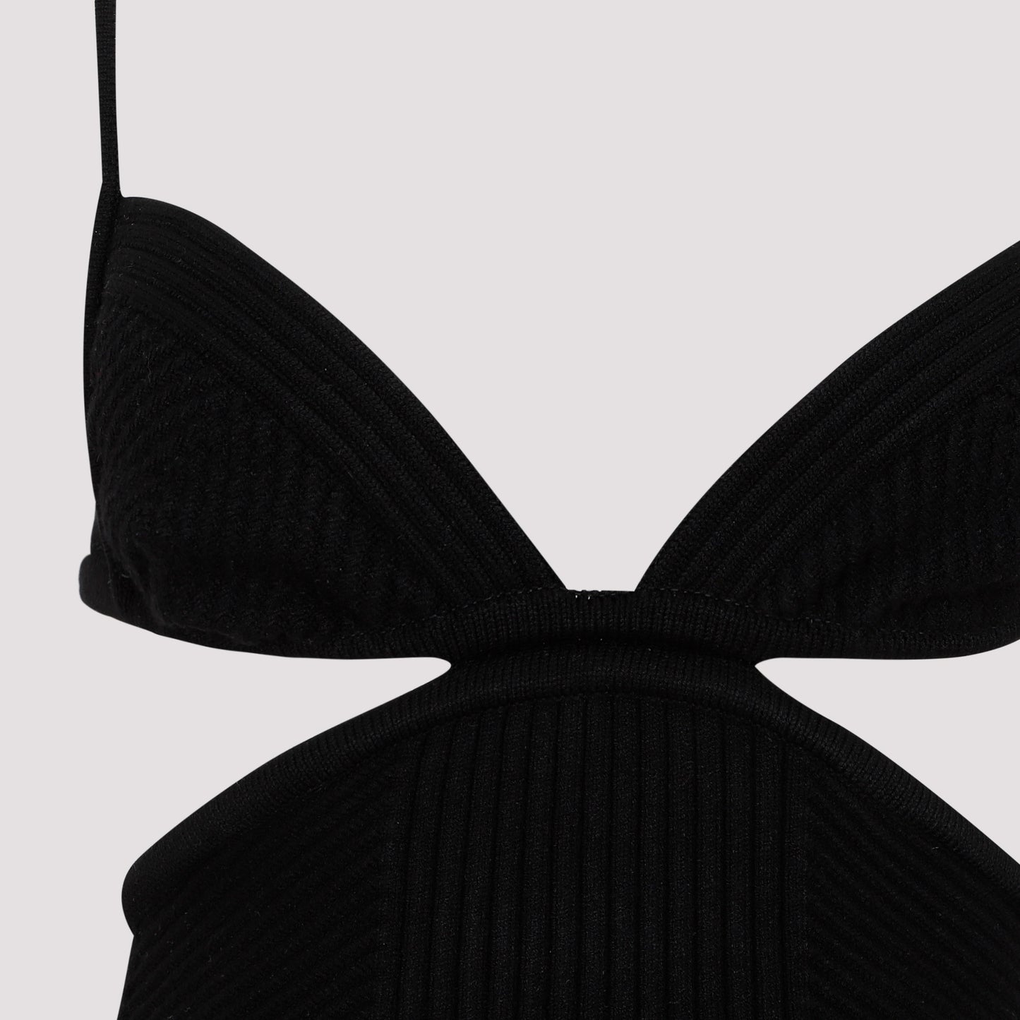 Off White Cut Out Ribbed Mini Dress