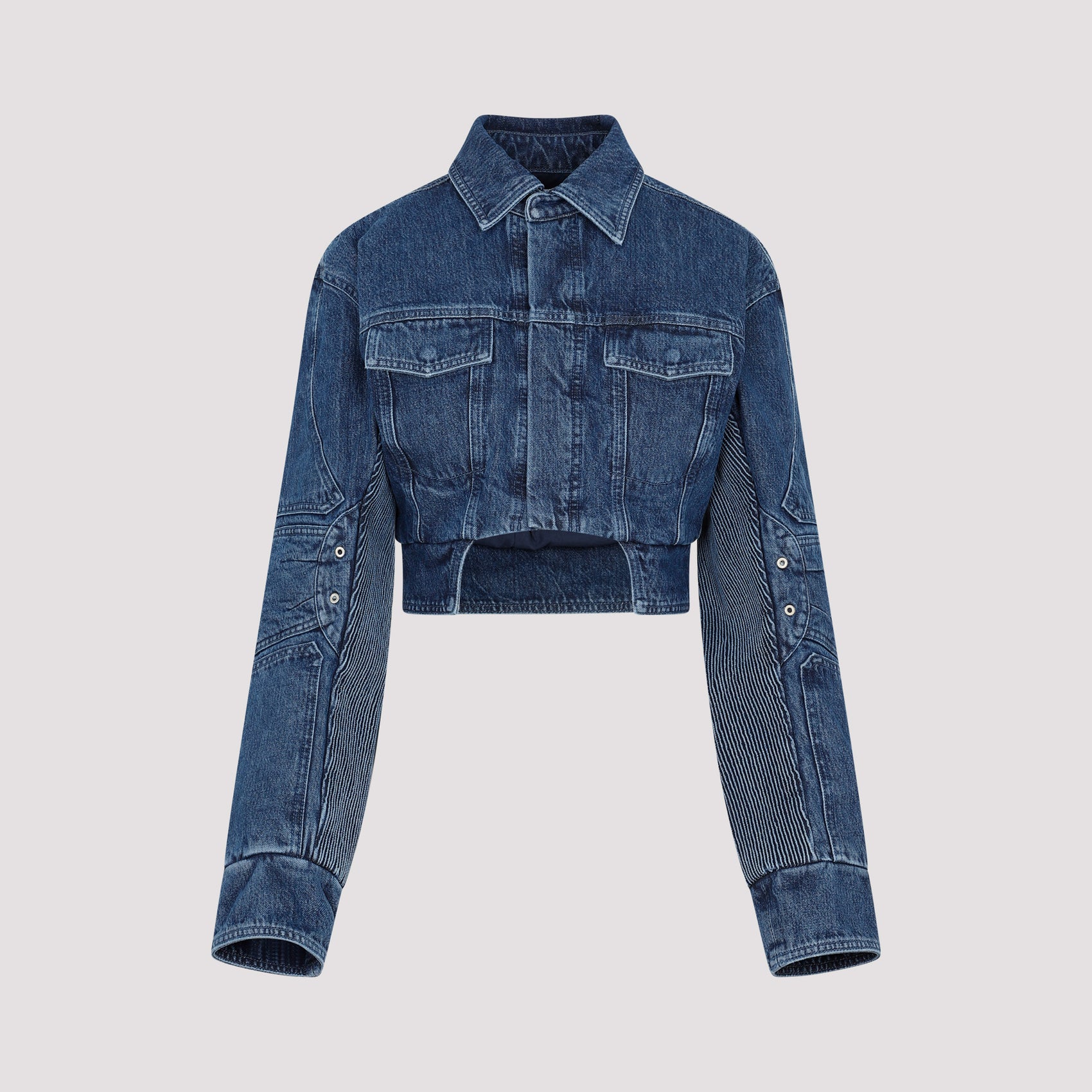 Off White Motorcycle Hole Crop Jacket