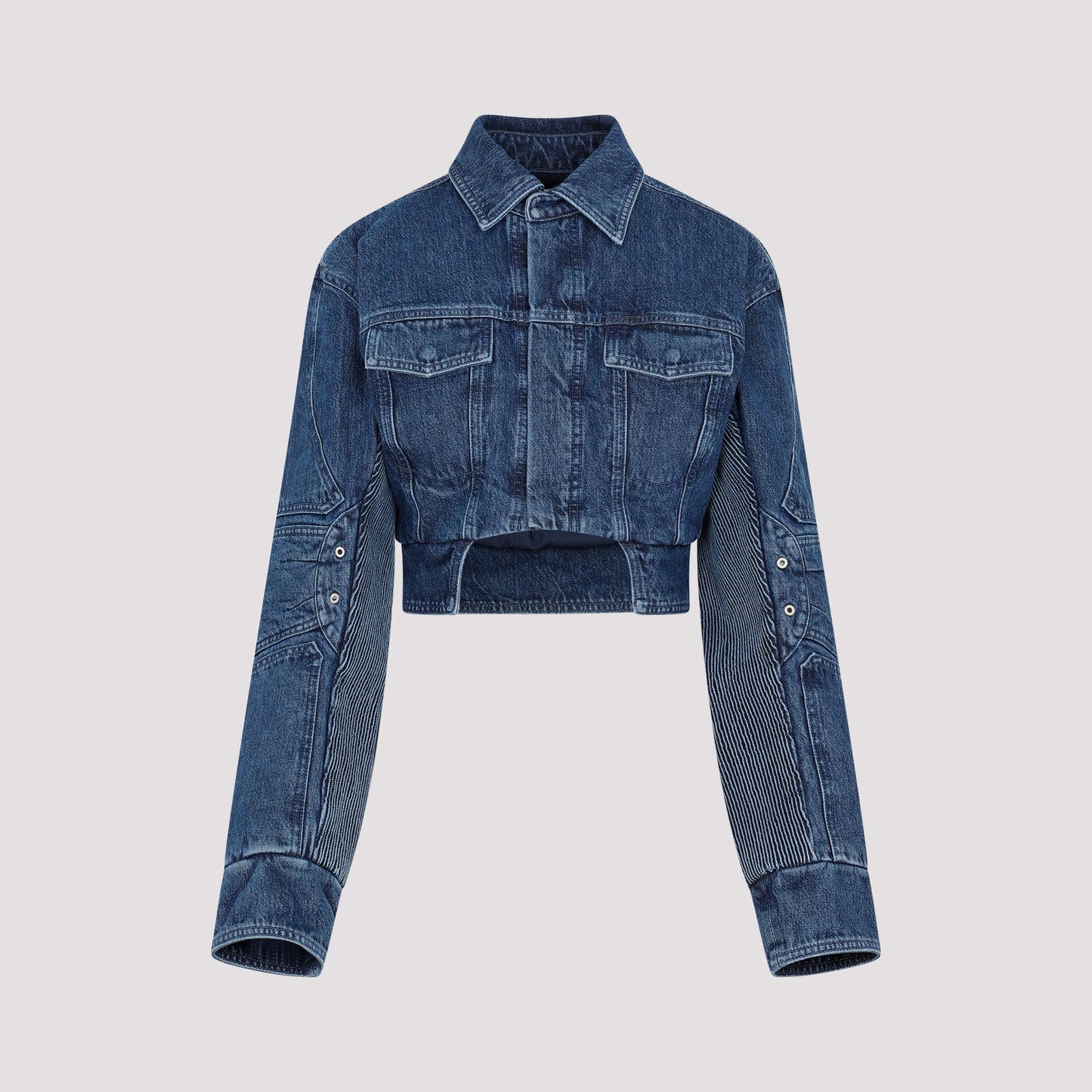 Off White Motorcycle Hole Crop Jacket