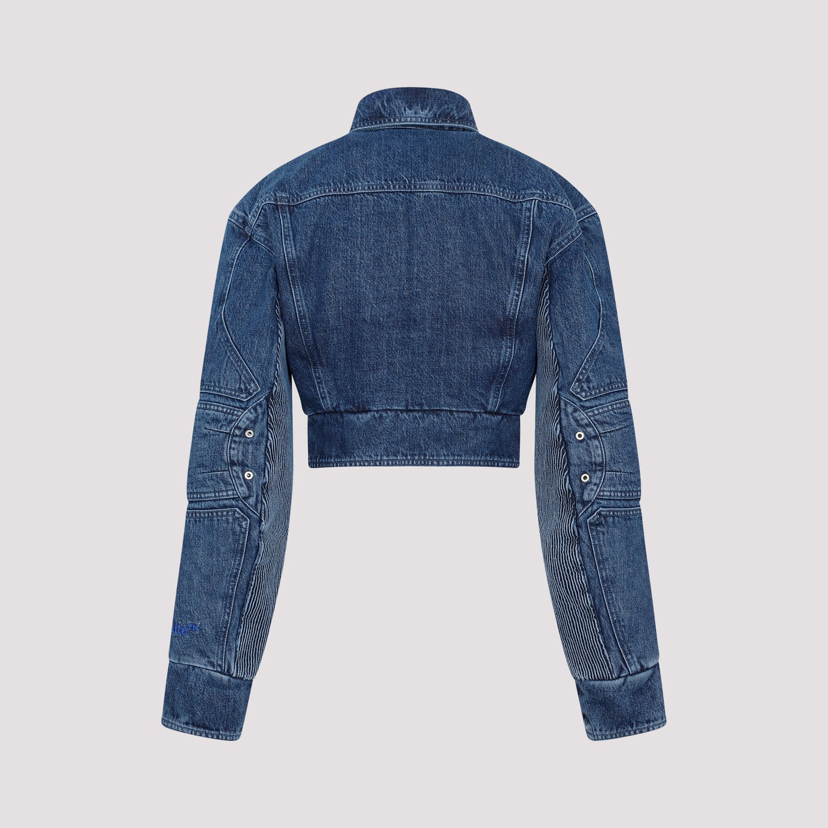 Off White Motorcycle Hole Crop Jacket