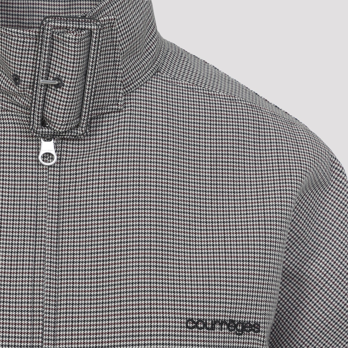 Courreges Buckle Houndstooth Bomber Jacket