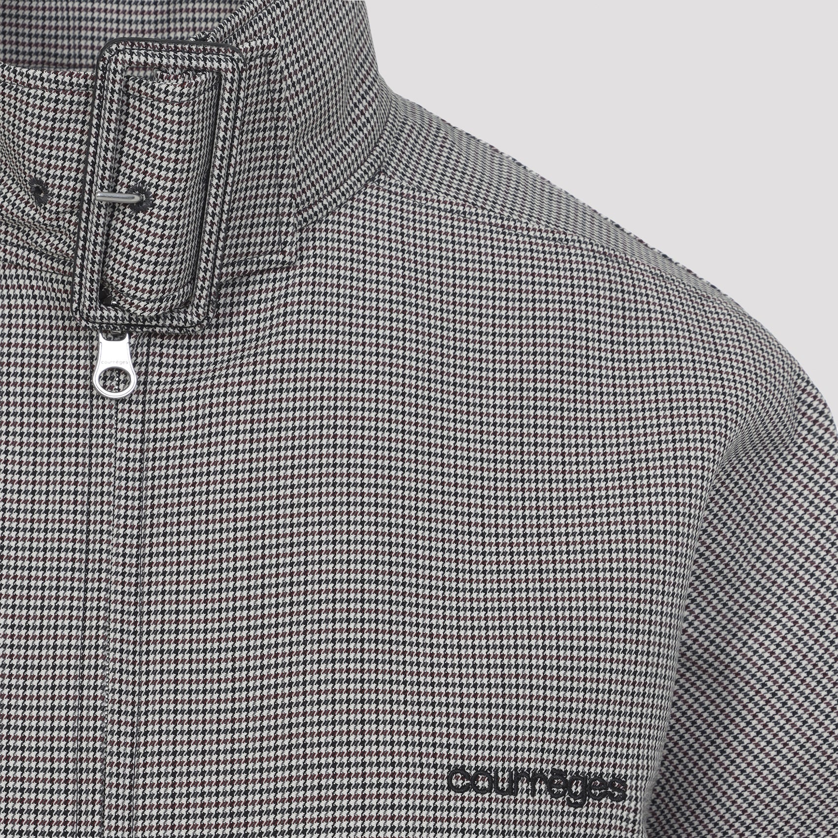 Courreges Buckle Houndstooth Bomber Jacket