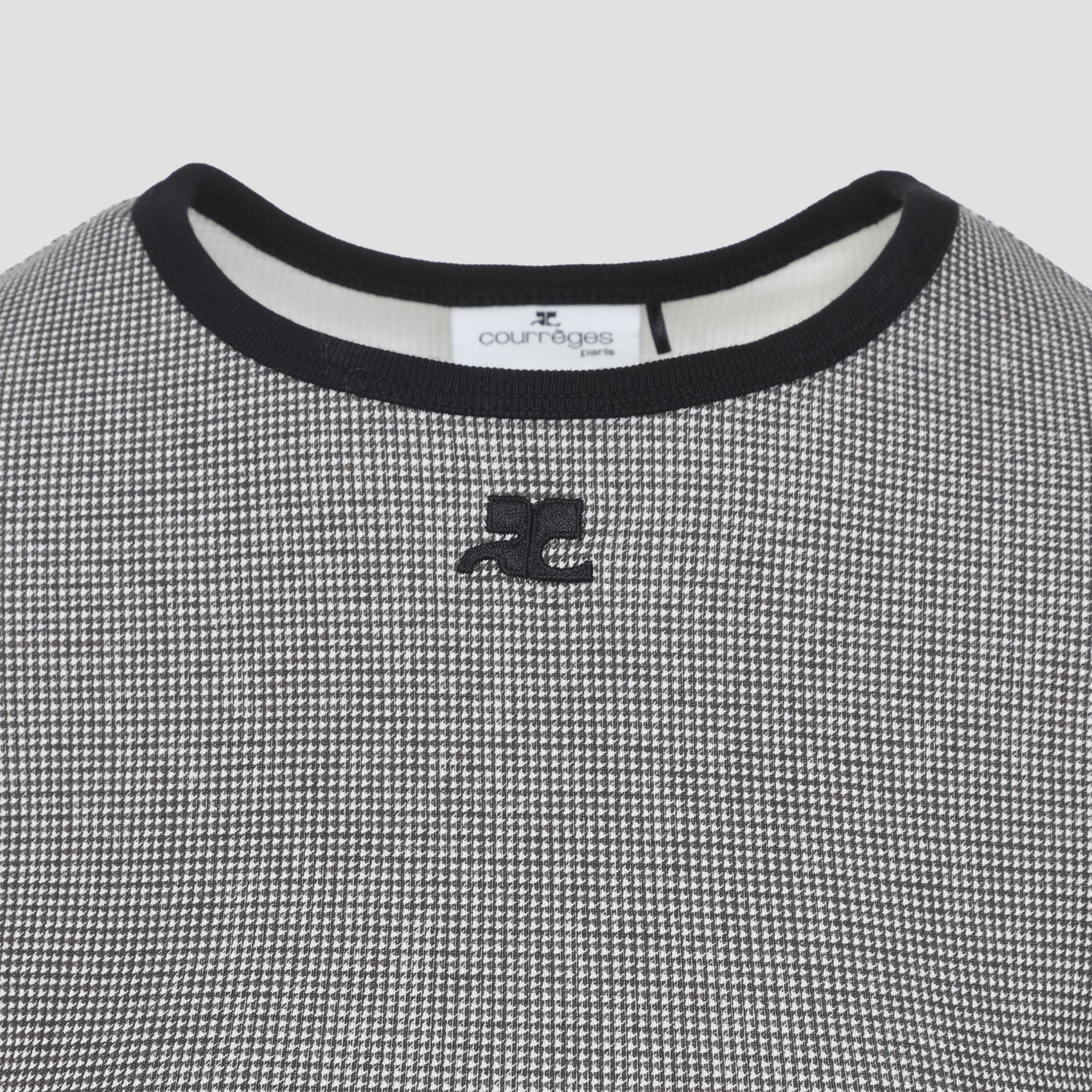 Courreges Houndstooth Contrast T-Shirt