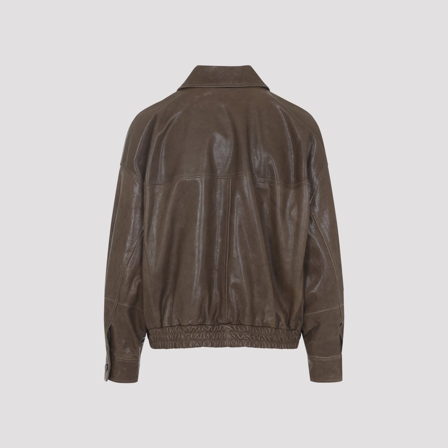 Brunello Cucinelli Leather Bomber Jacket