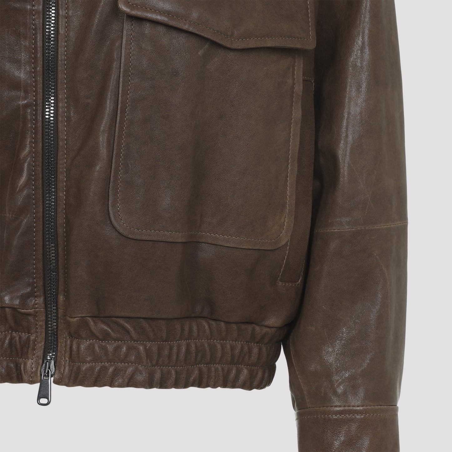 Brunello Cucinelli Leather Bomber Jacket