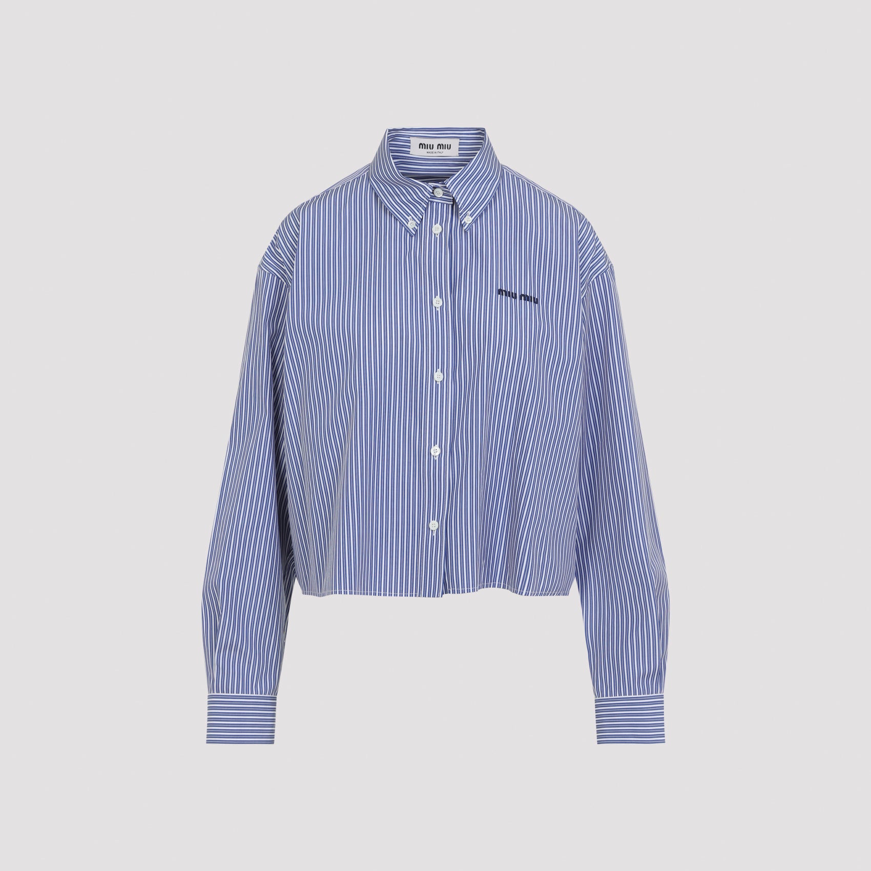 MIu MIu Striped Cropped Shirt