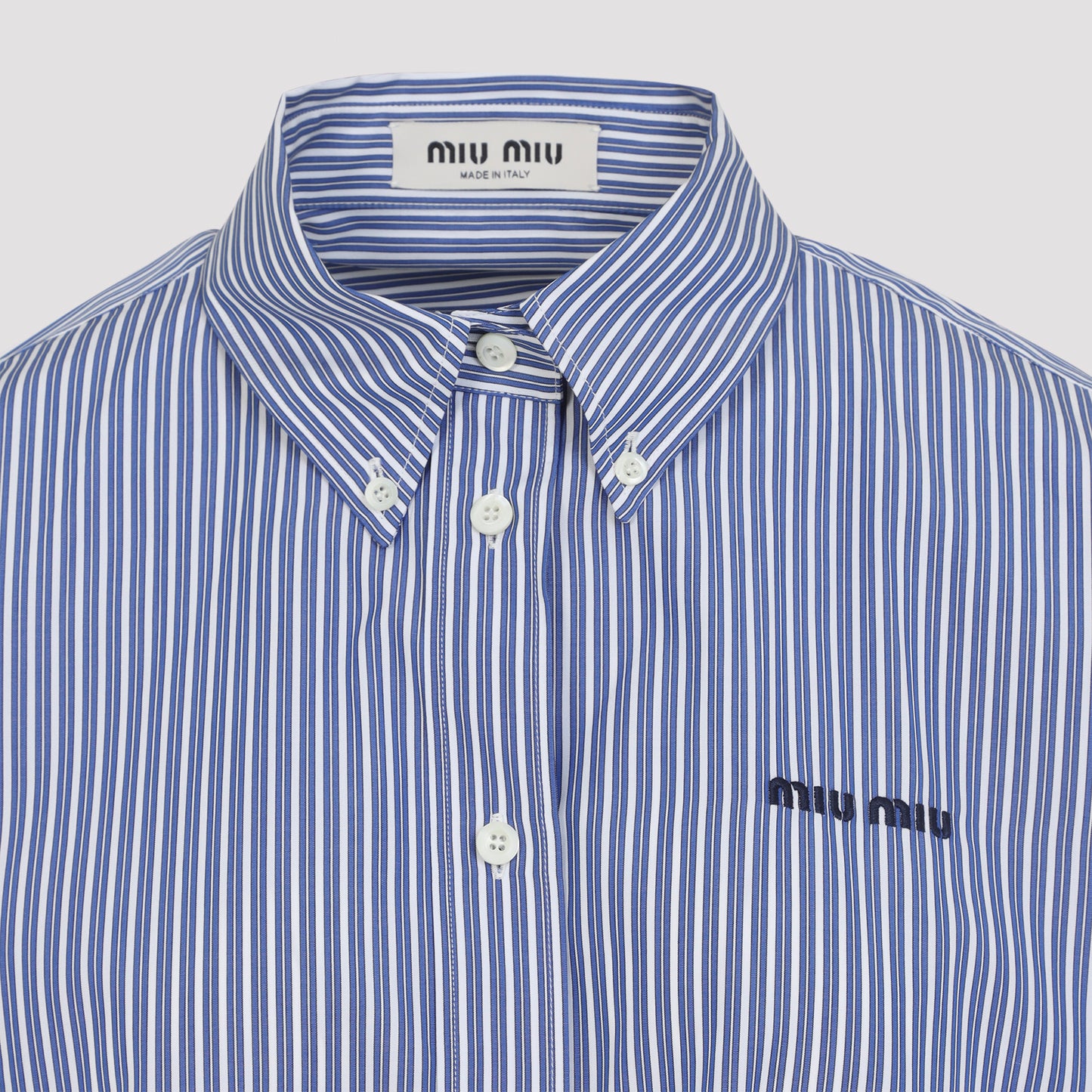 MIu MIu Striped Cropped Shirt