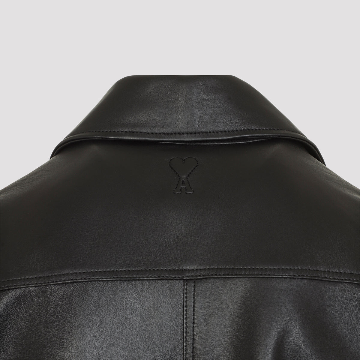 Ami Paris Zipped Leather Jacket