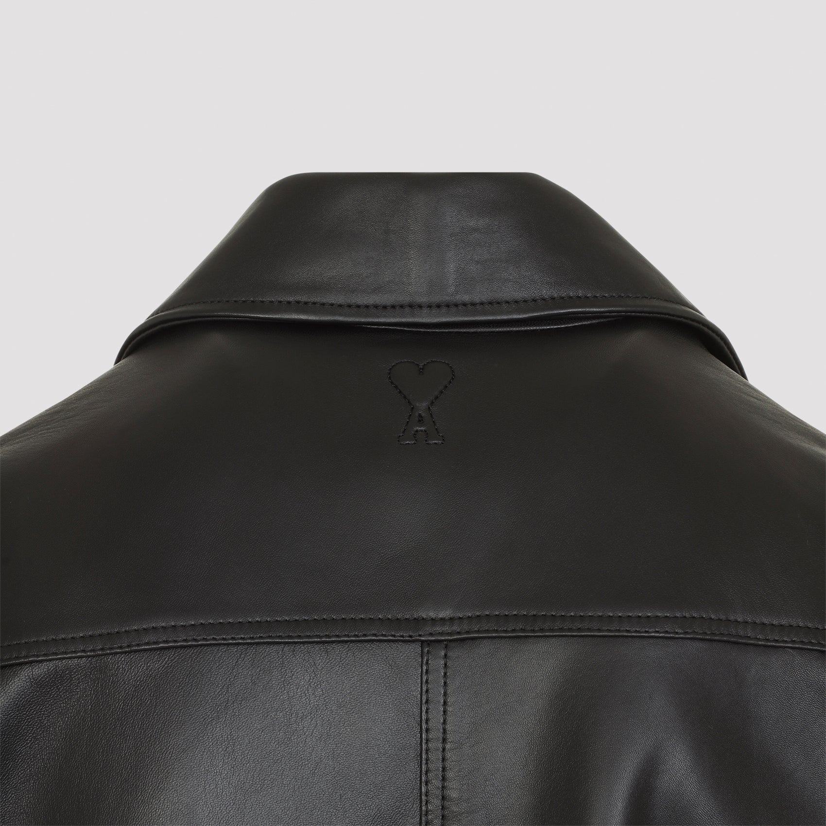 Ami Paris Zipped Leather Jacket