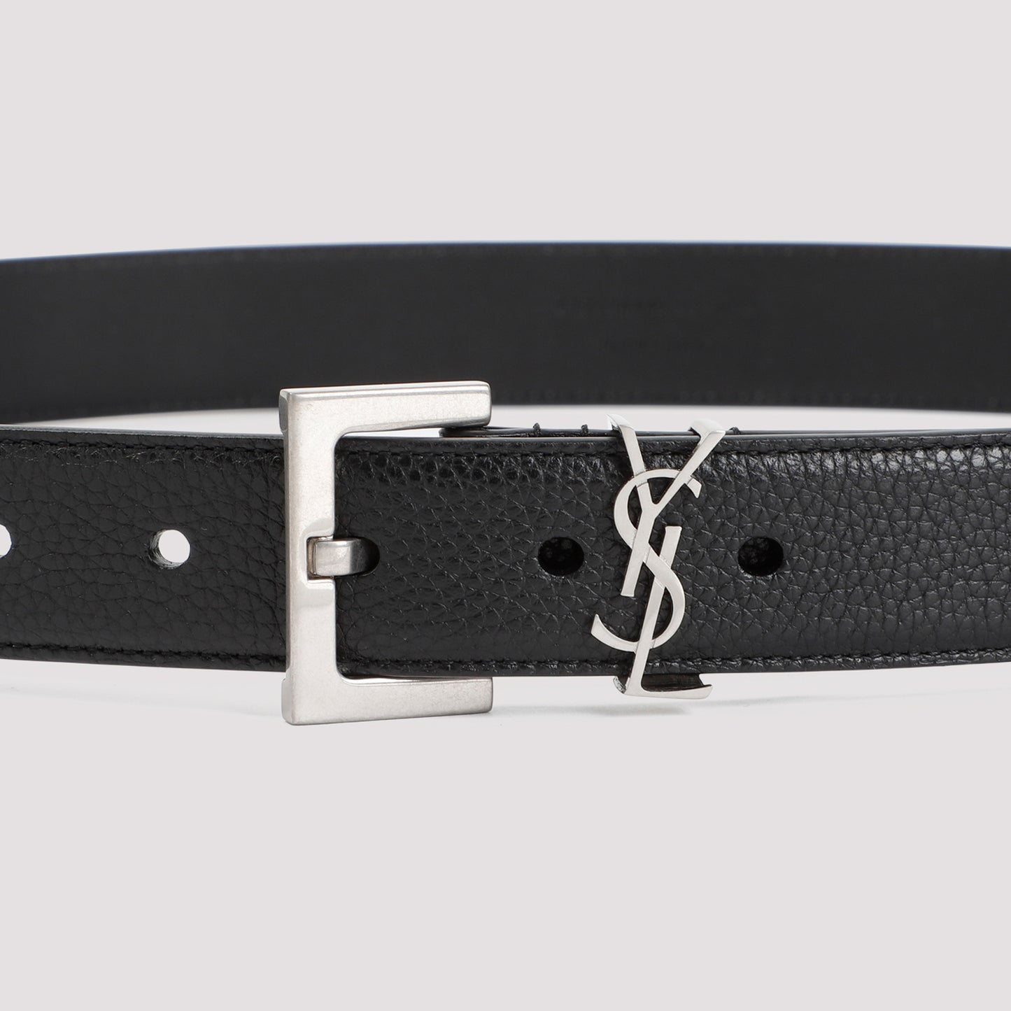 Saint Laurent Grained Calf Leather Belt