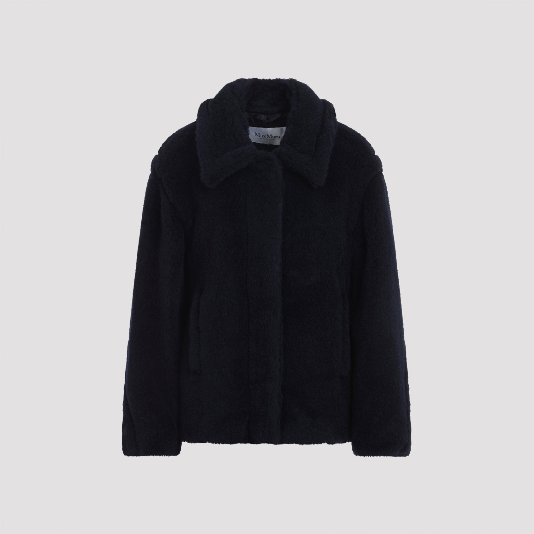 Max Mara Fuggito Short Blue Teddy Coat