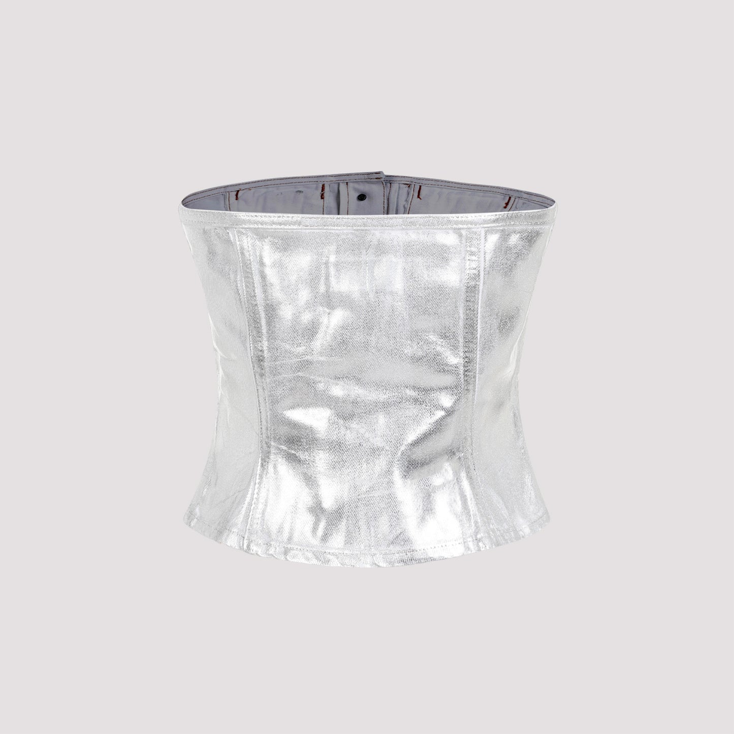 Ganni Foil Corsage Denim Top