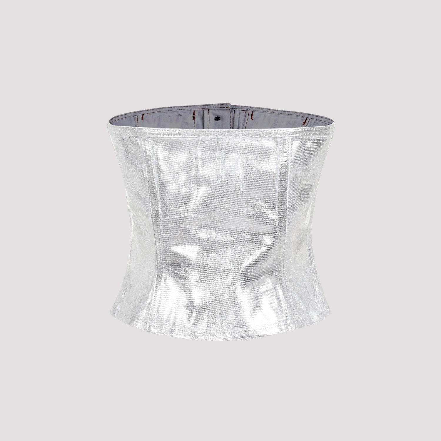 Ganni Foil Corsage Denim Top
