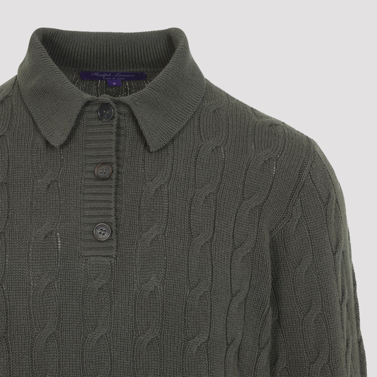 Ralph Laurent Collection Cable-knit polo Sweater