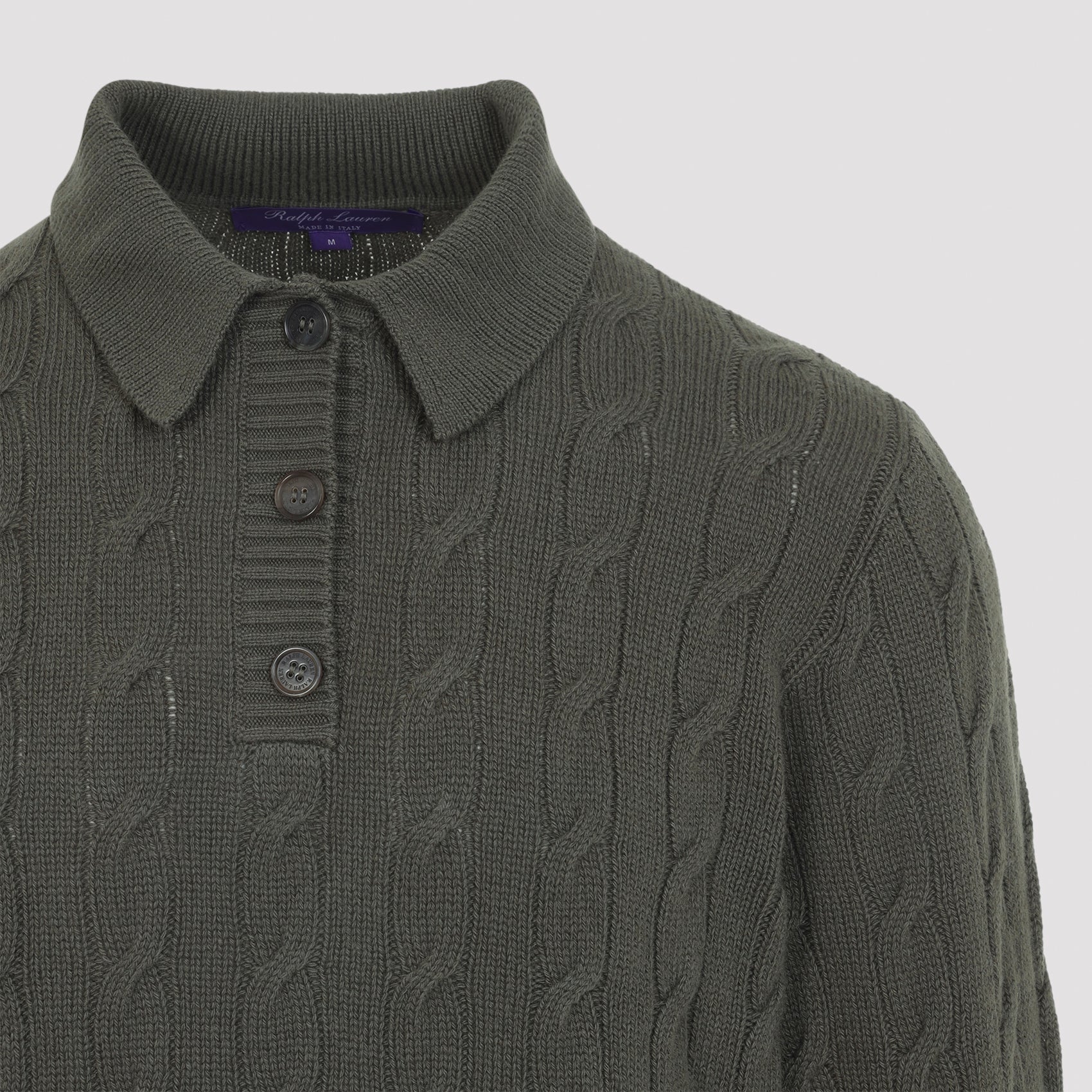 Ralph Laurent Collection Cable-knit polo Sweater