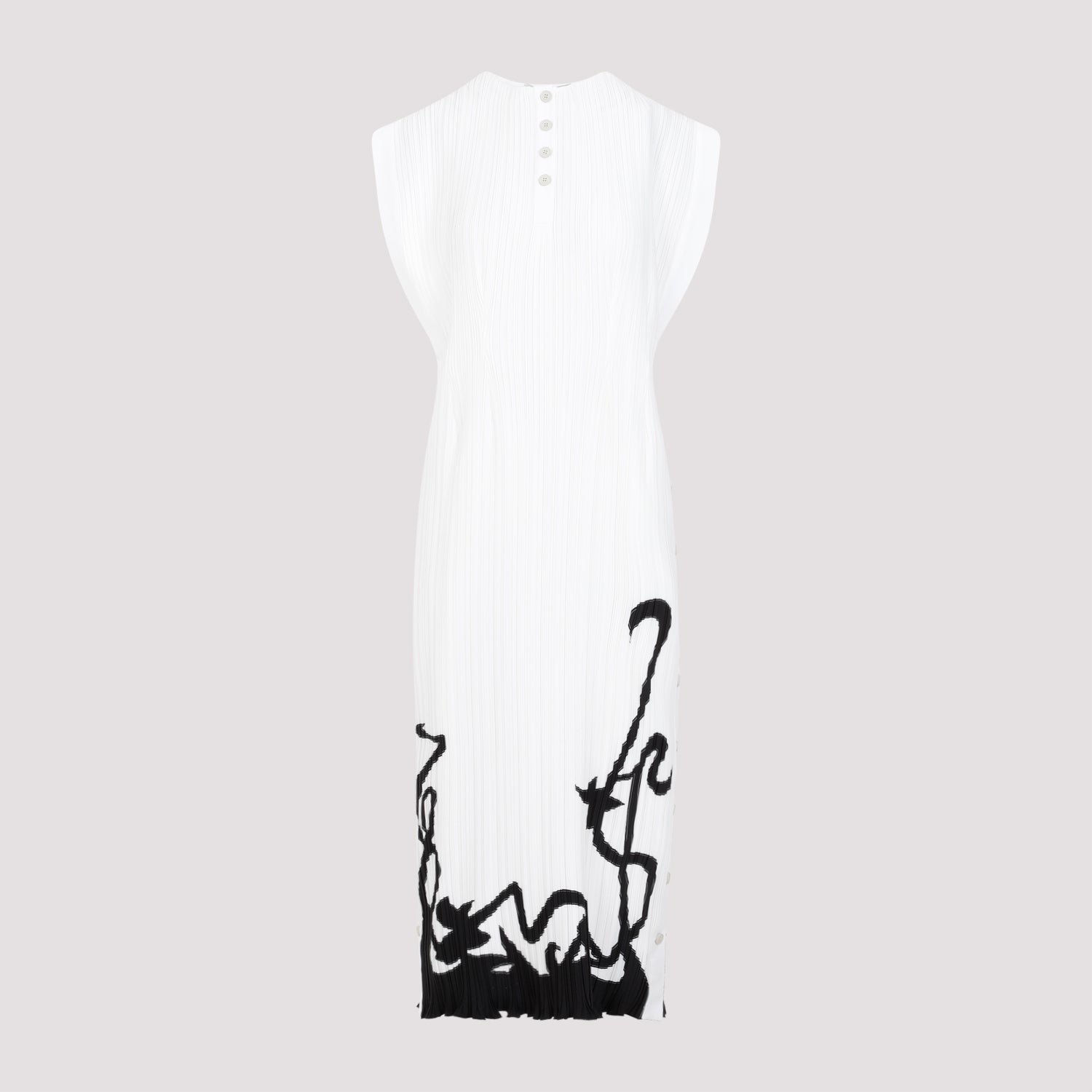 Lanvin Sleeveless Pleated Midi Dress