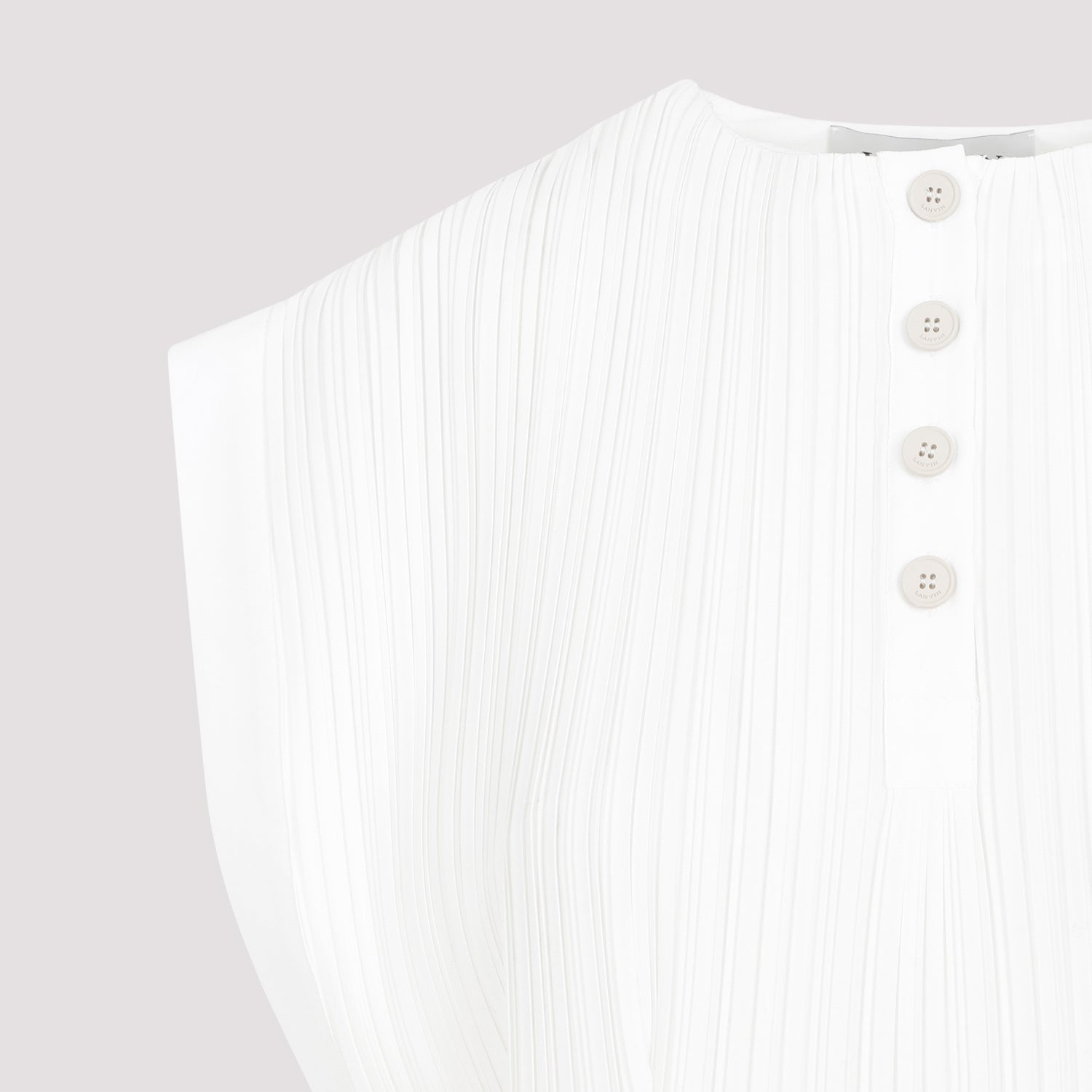 Lanvin Sleeveless Pleated Midi Dress