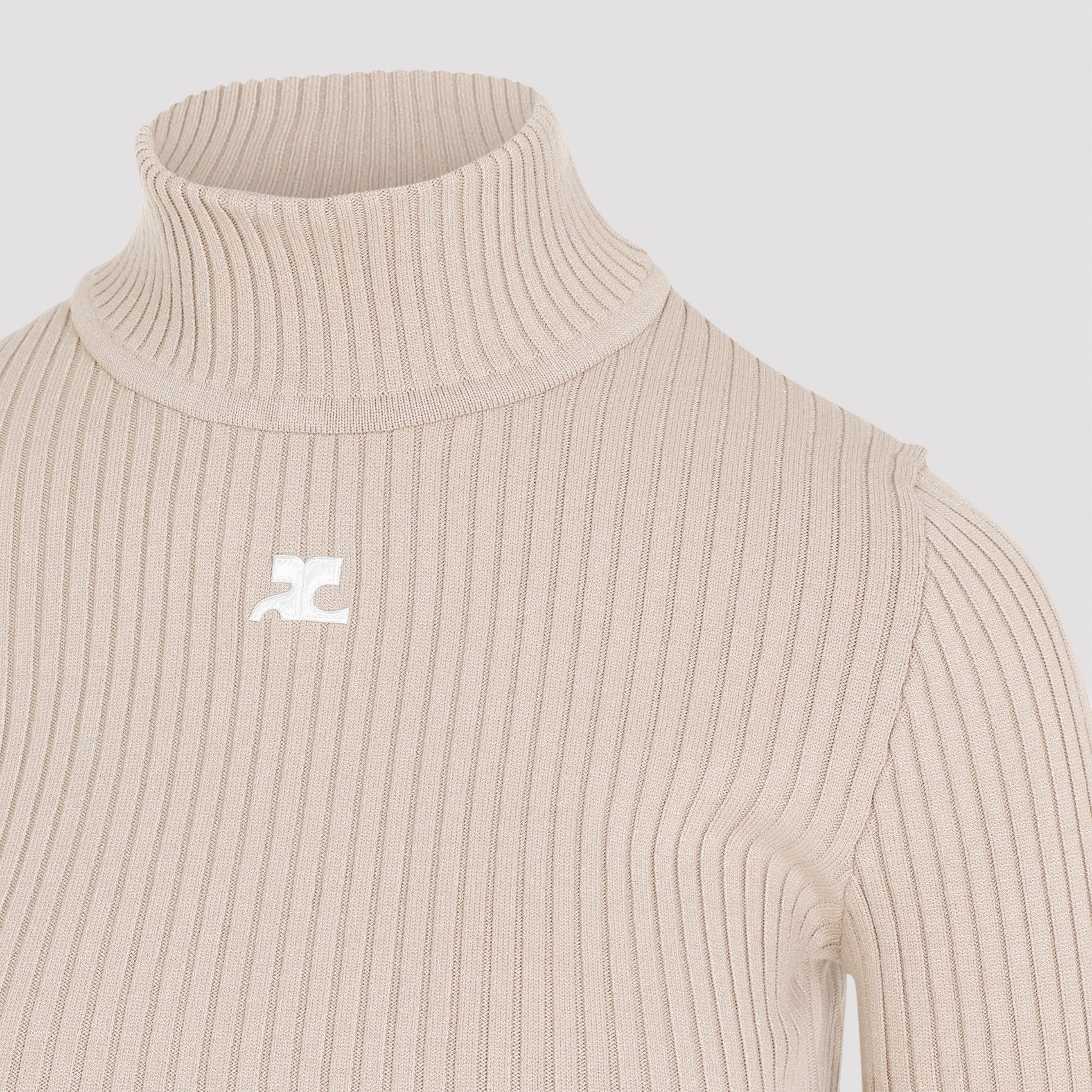 Courrèges Roll Neck Ribbed Jumper
