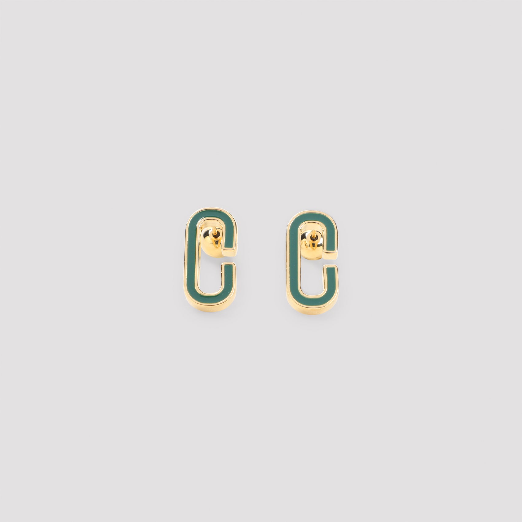 Casablanca Enamel C Link Stud Earrings