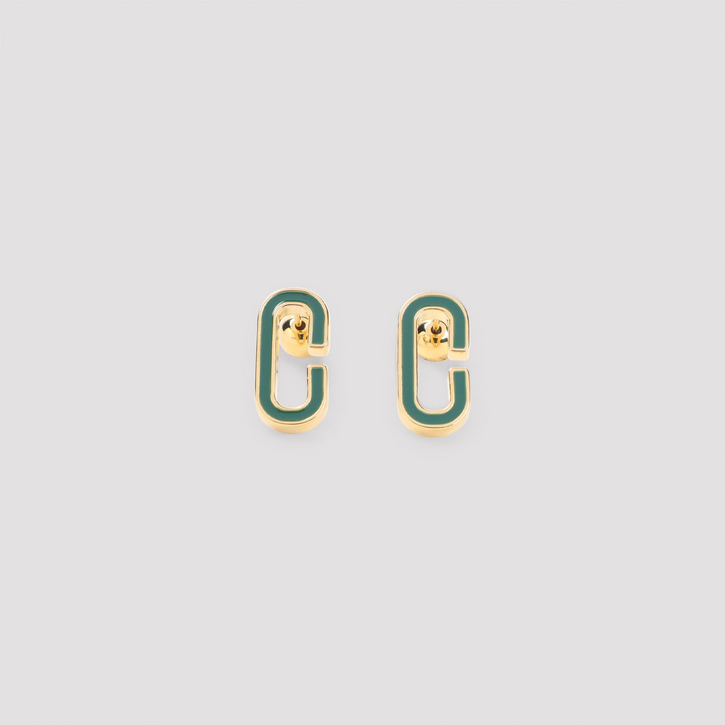 Casablanca Enamel C Link Stud Earrings