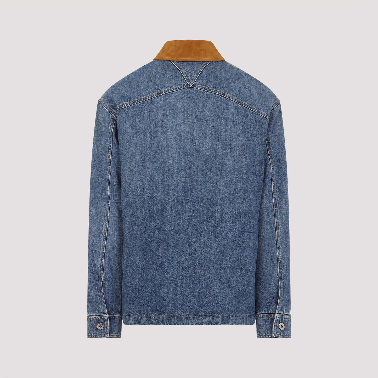 Bottega Veneta Suede Collar Denim Jacket