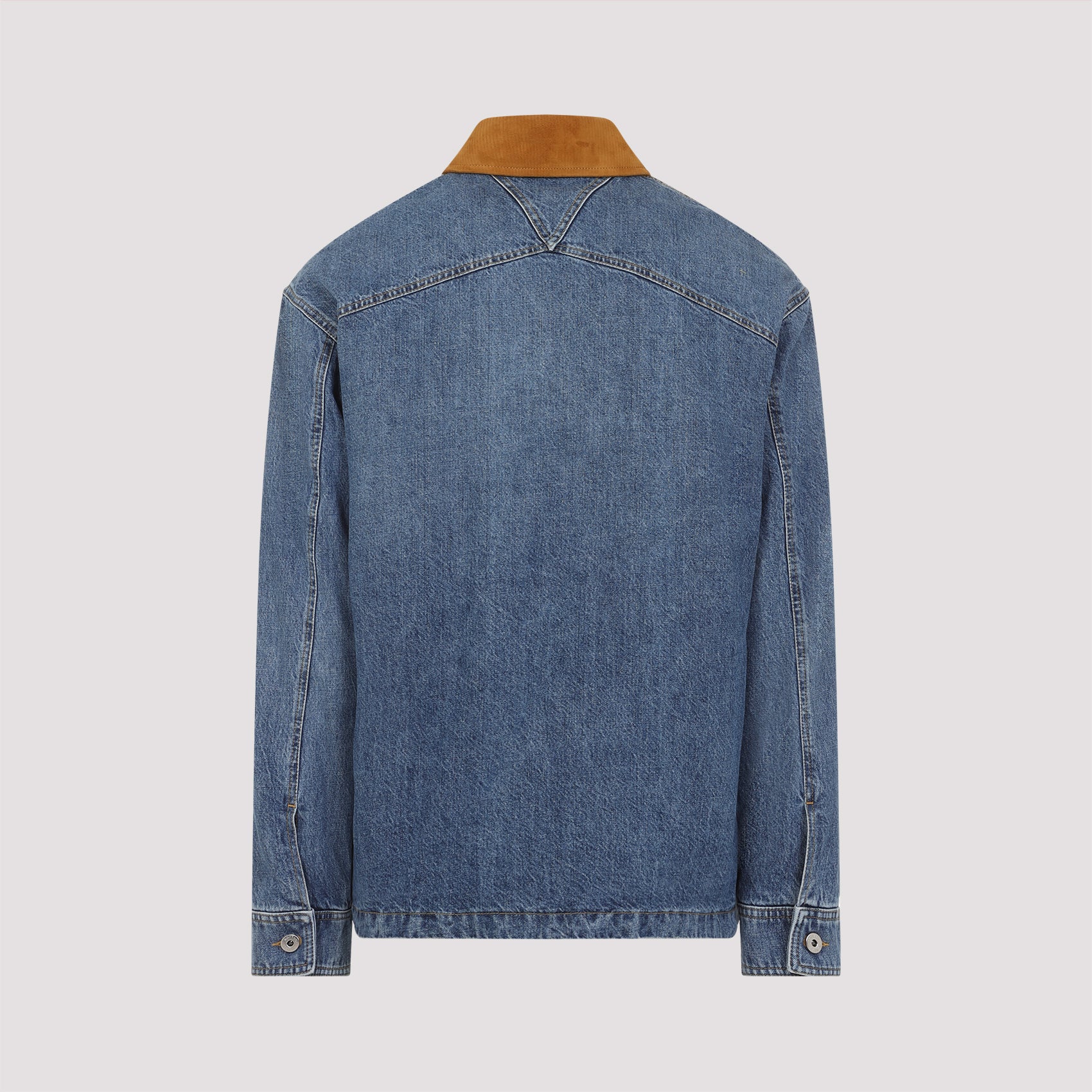 Bottega Veneta Suede Collar Denim Jacket