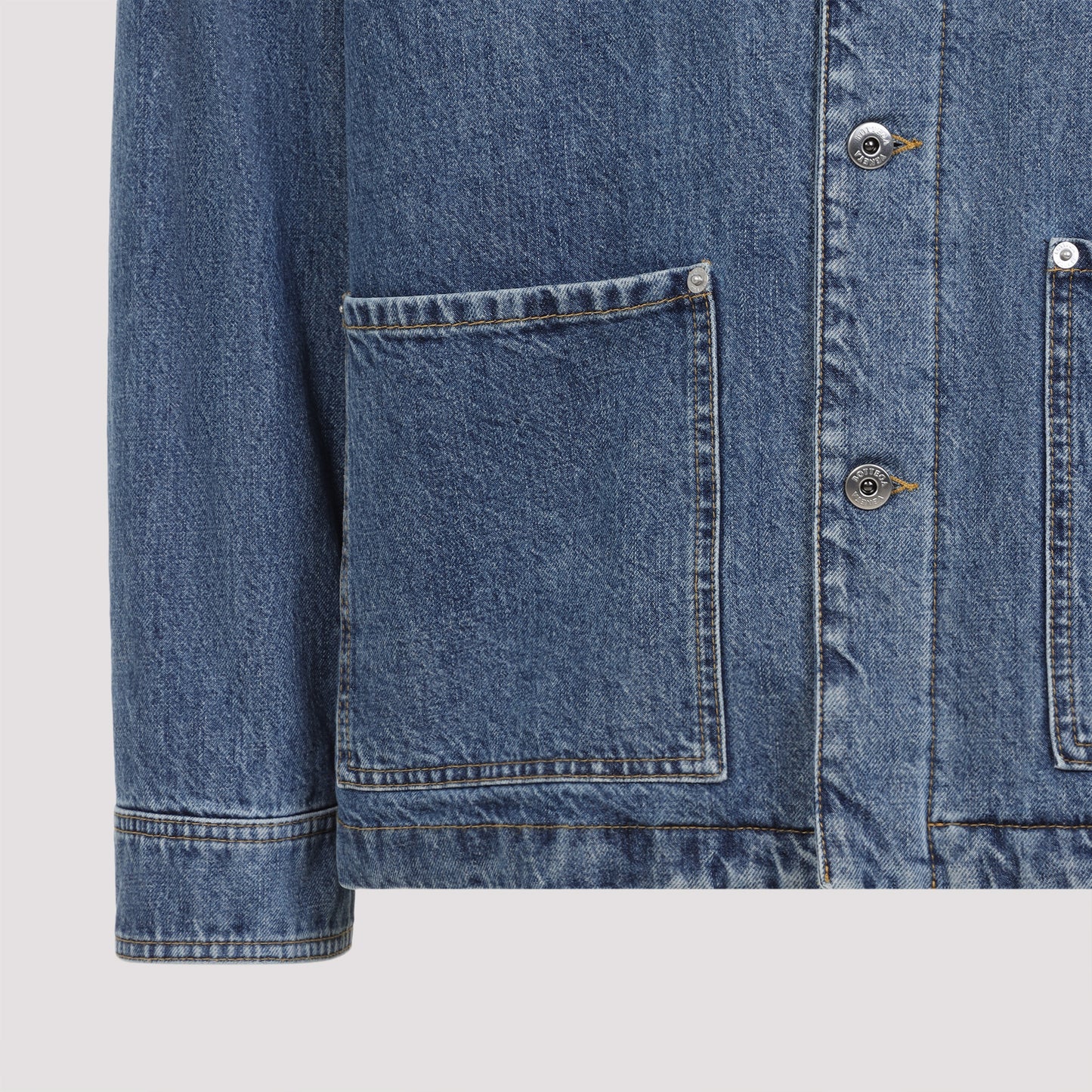 Bottega Veneta Suede Collar Denim Jacket