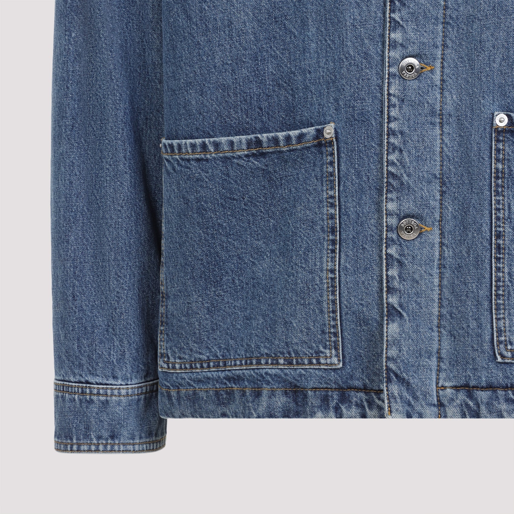 Bottega Veneta Suede Collar Denim Jacket