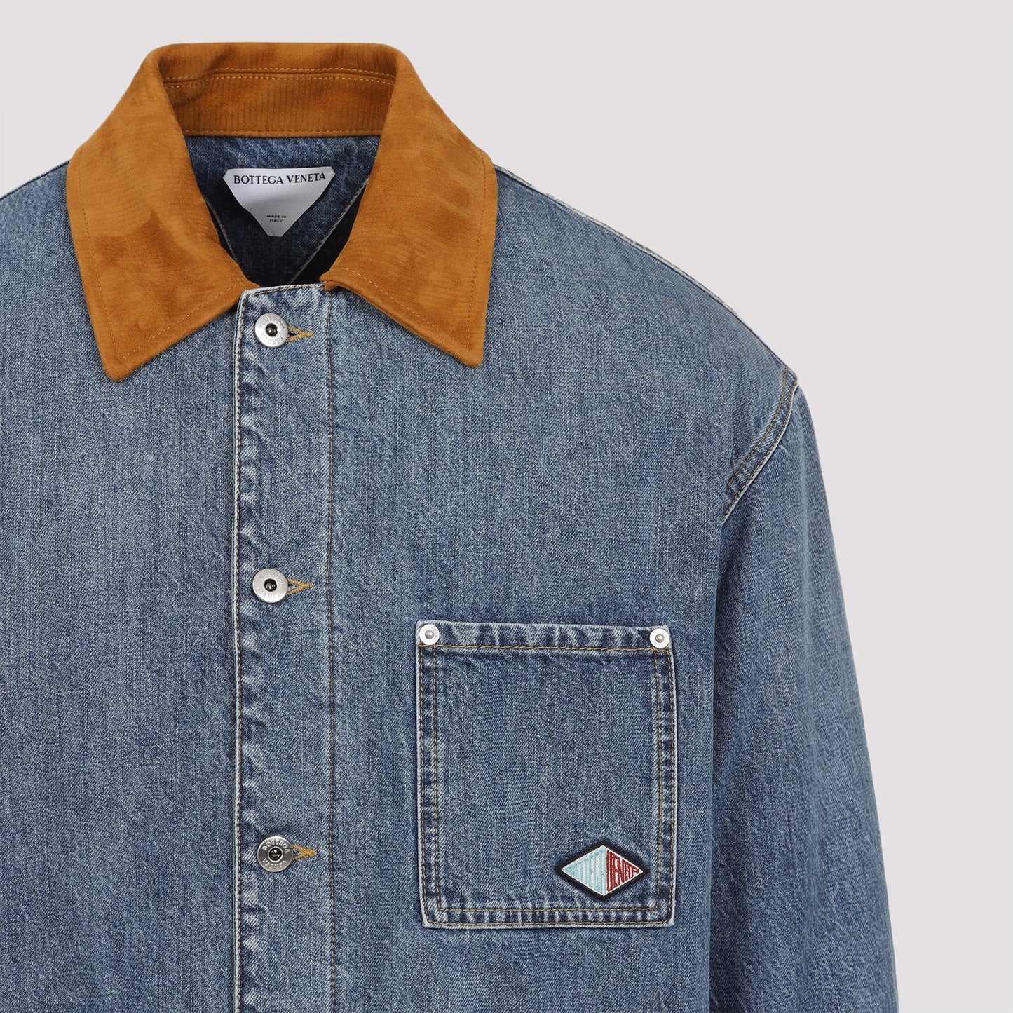 Bottega Veneta Suede Collar Denim Jacket