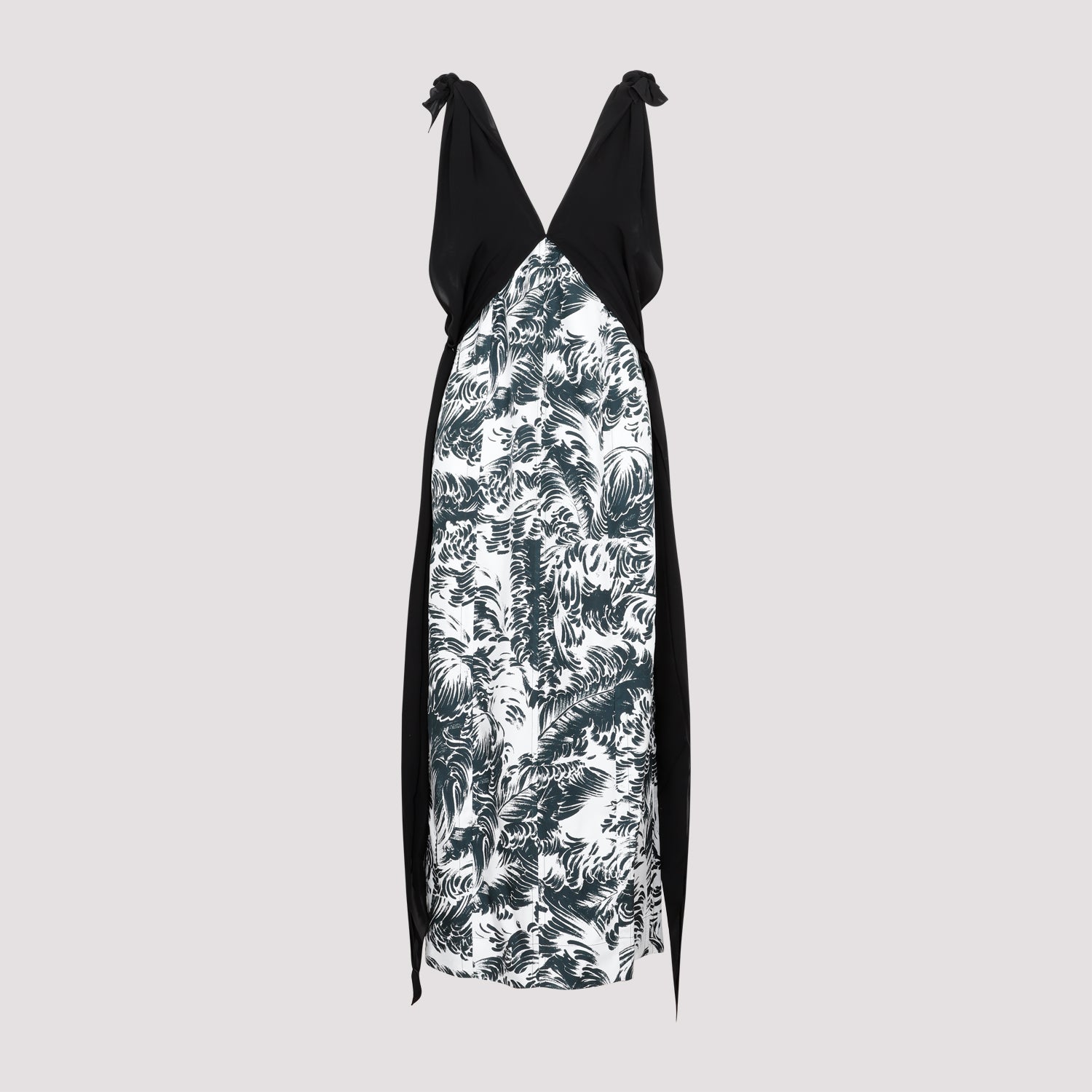 Bottega Veneta Printed Silk Long Dress