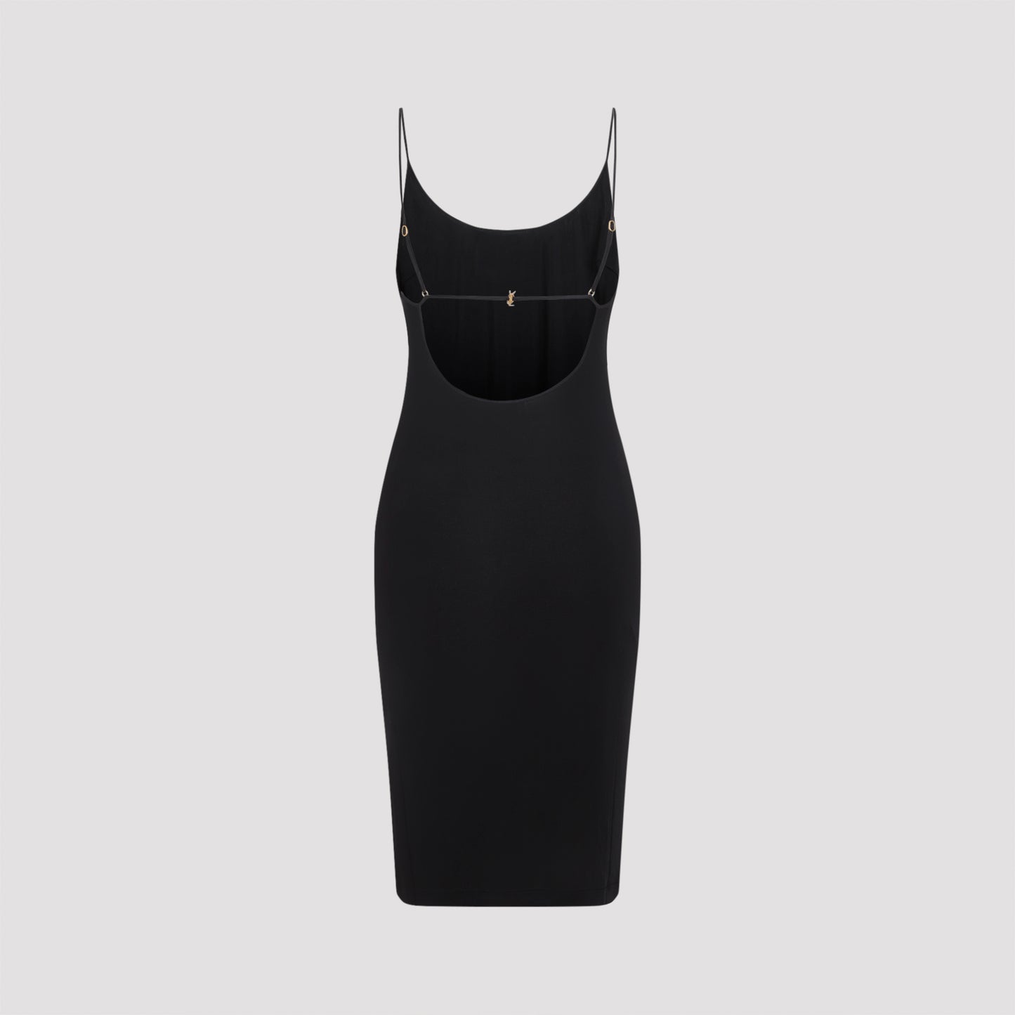 Saint Laurent Open-Back Cassandre Knit Dress