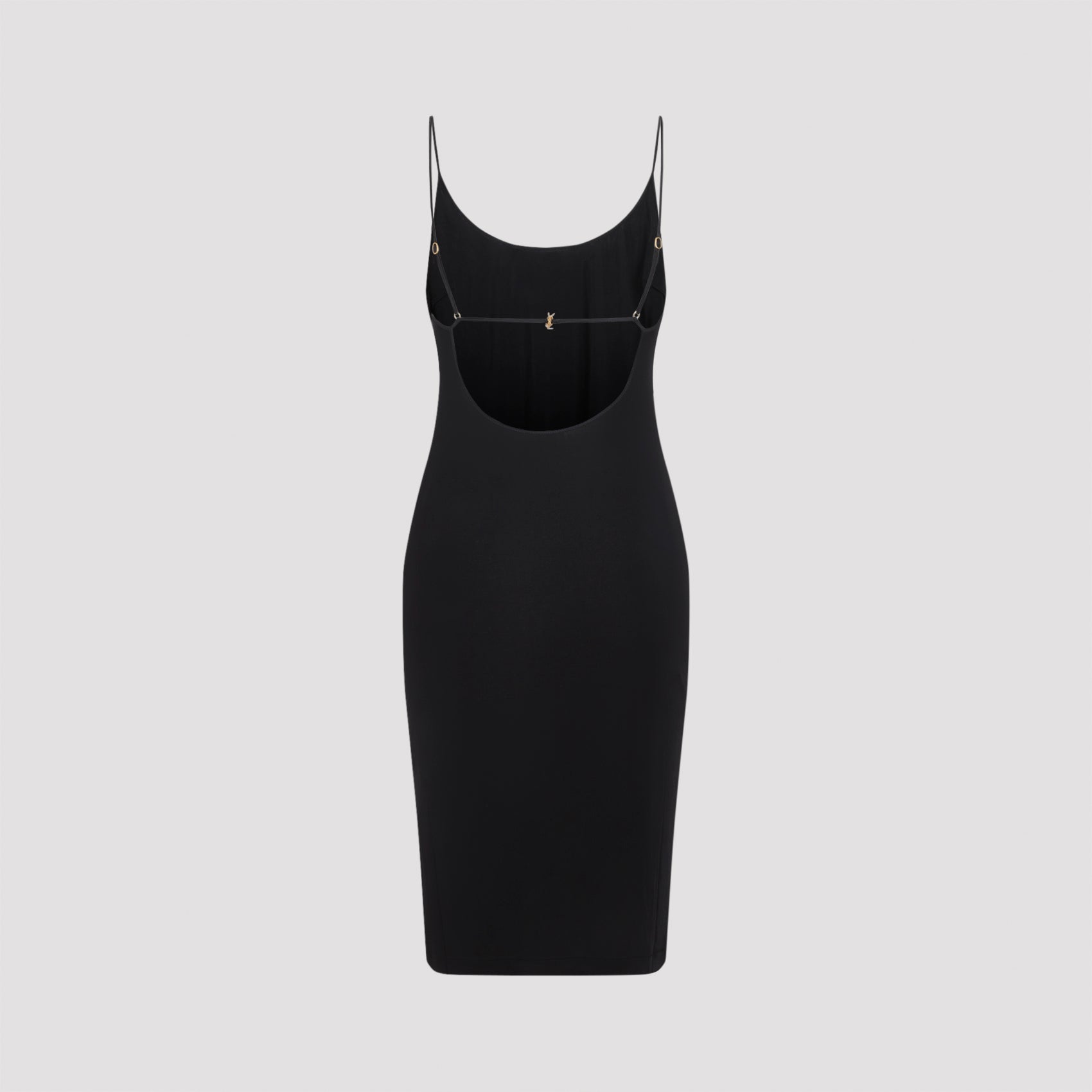 Saint Laurent Open-Back Cassandre Knit Dress